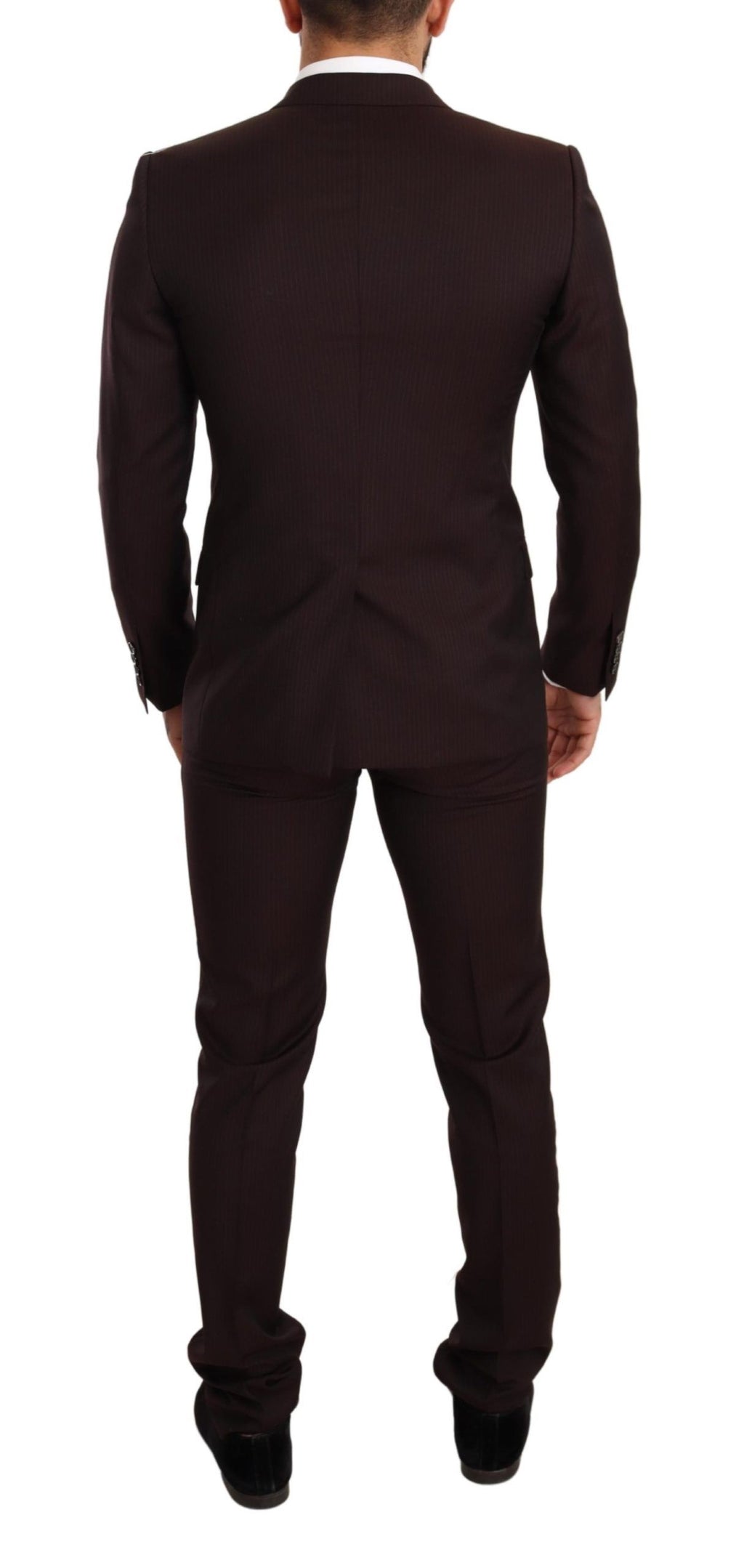 Dolce &amp; Gabbana Eleganter bordeaux gestreifter Martini-Anzug