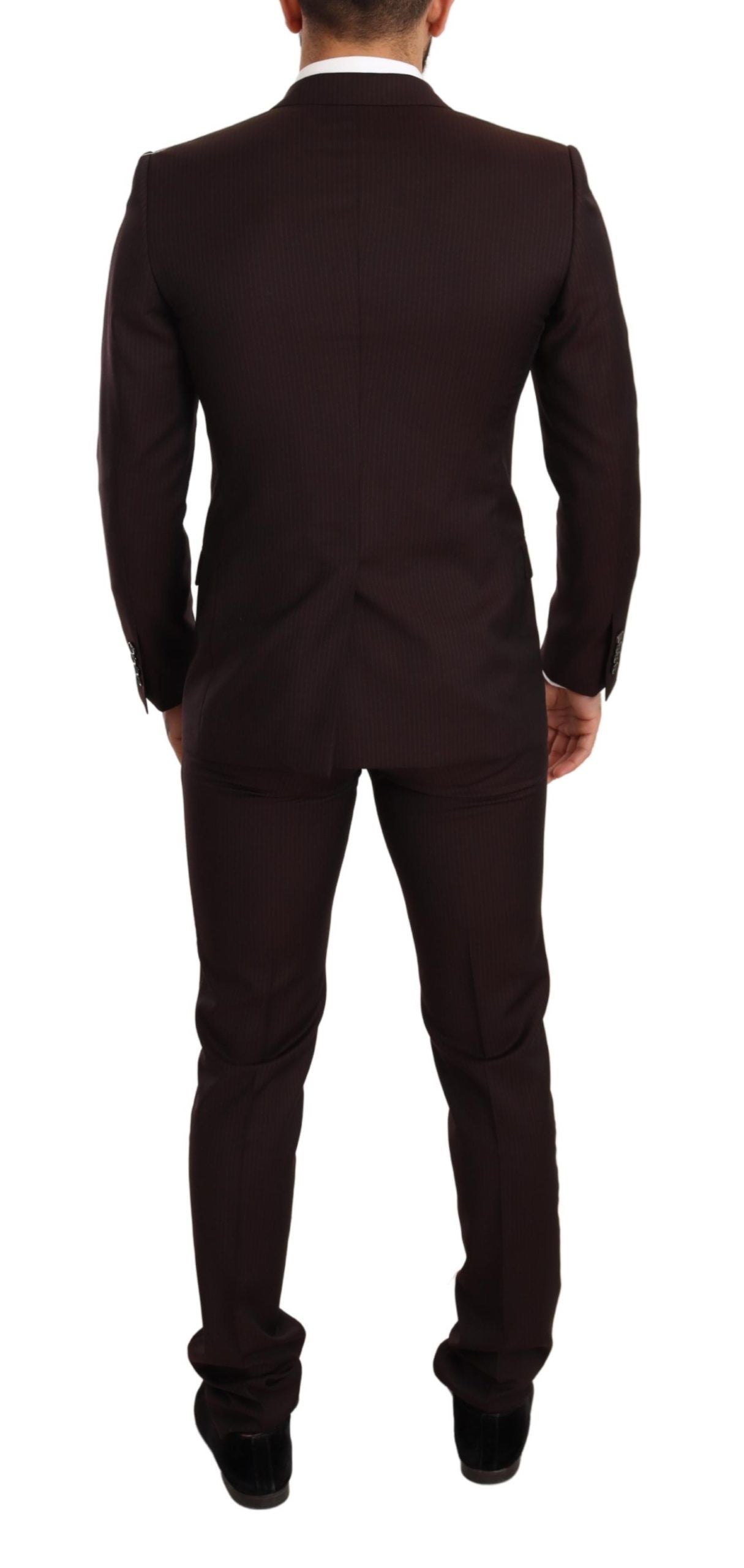 Dolce &amp; Gabbana Eleganter bordeaux gestreifter Martini-Anzug