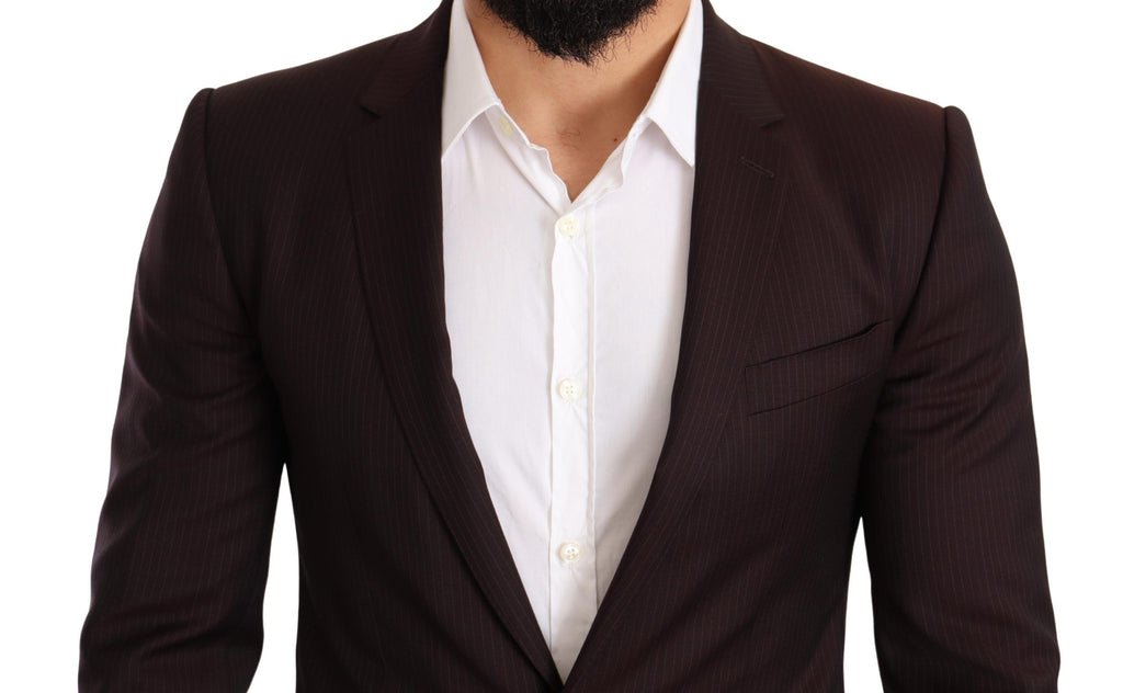Dolce &amp; Gabbana Eleganter bordeaux gestreifter Martini-Anzug