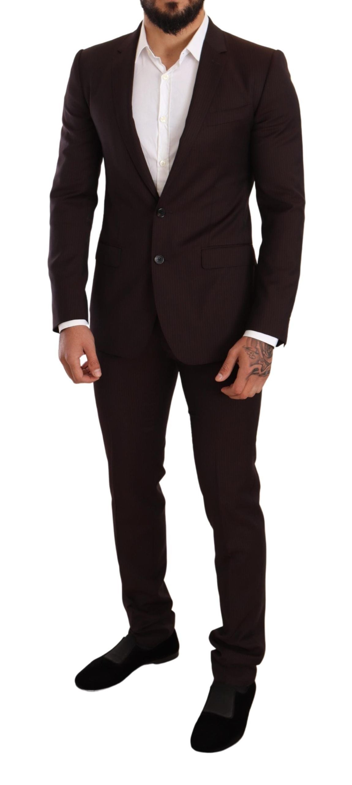 Dolce &amp; Gabbana Eleganter bordeaux gestreifter Martini-Anzug