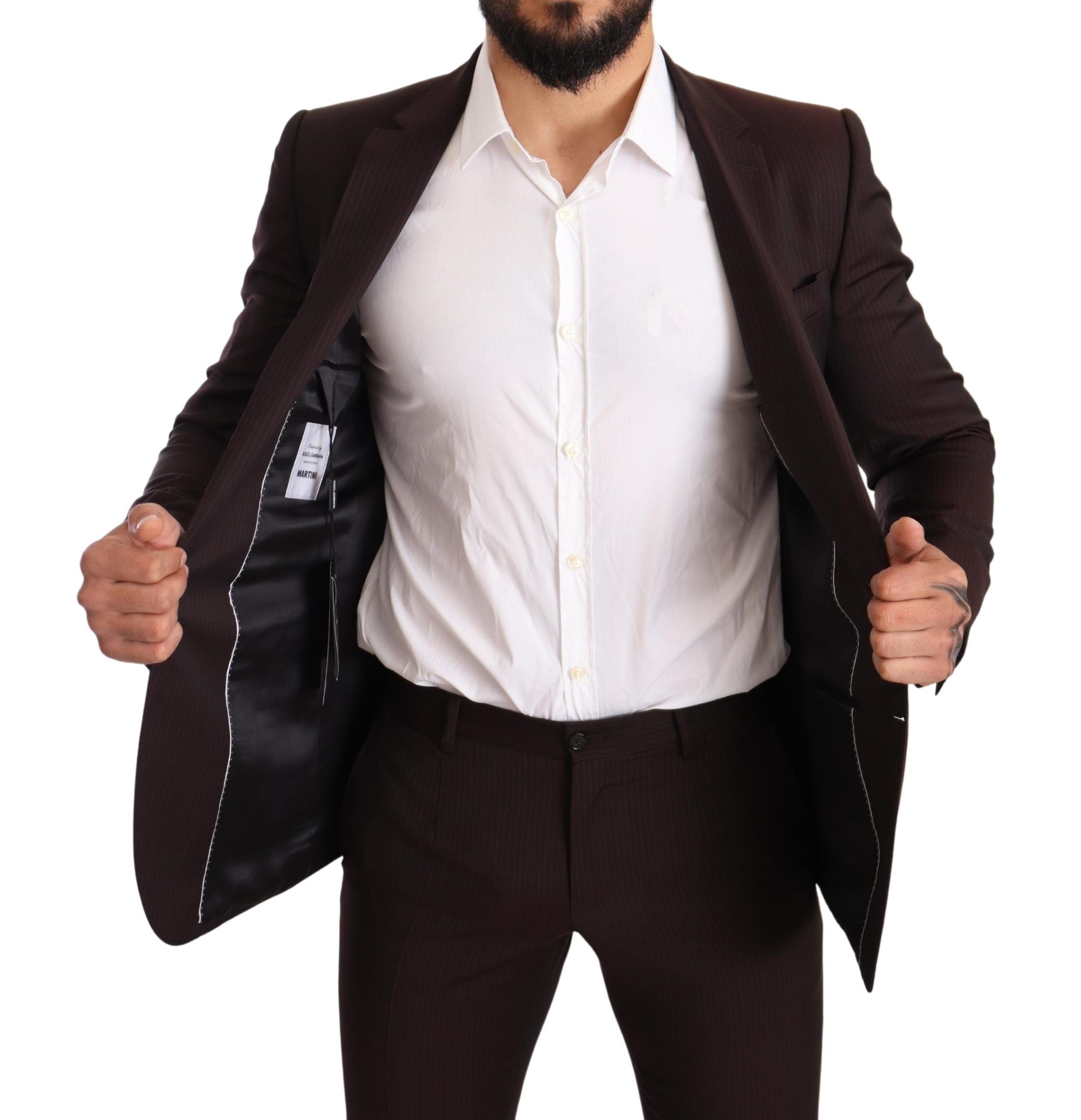 Dolce &amp; Gabbana Eleganter bordeaux gestreifter Martini-Anzug