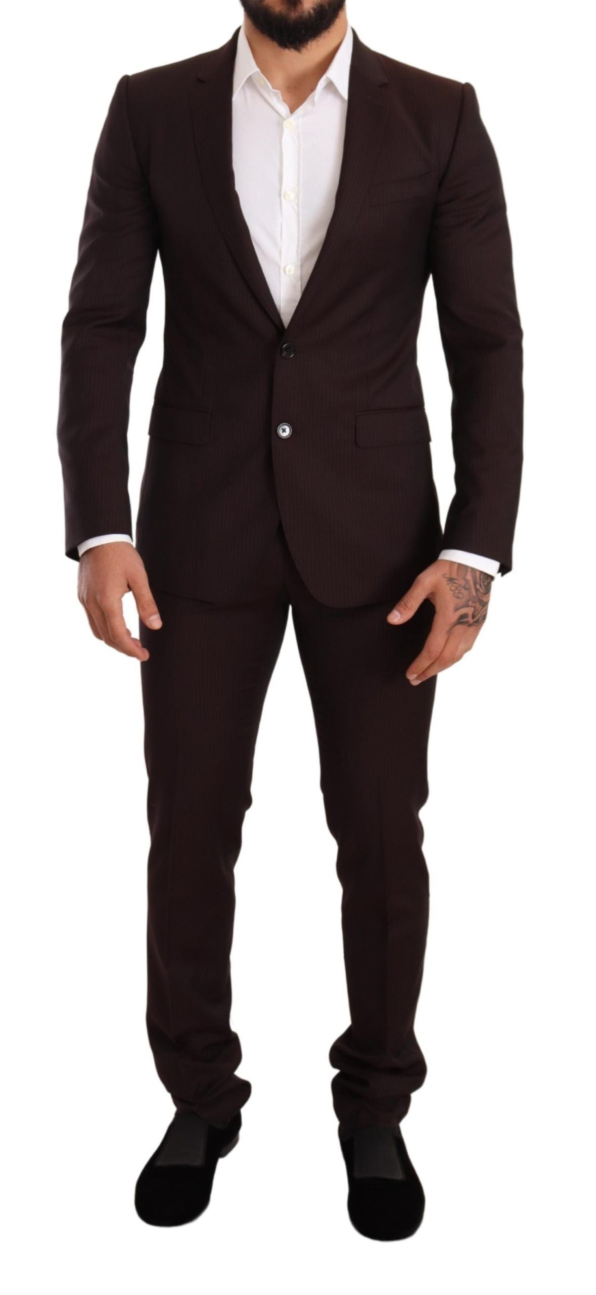 Dolce &amp; Gabbana Eleganter bordeaux gestreifter Martini-Anzug