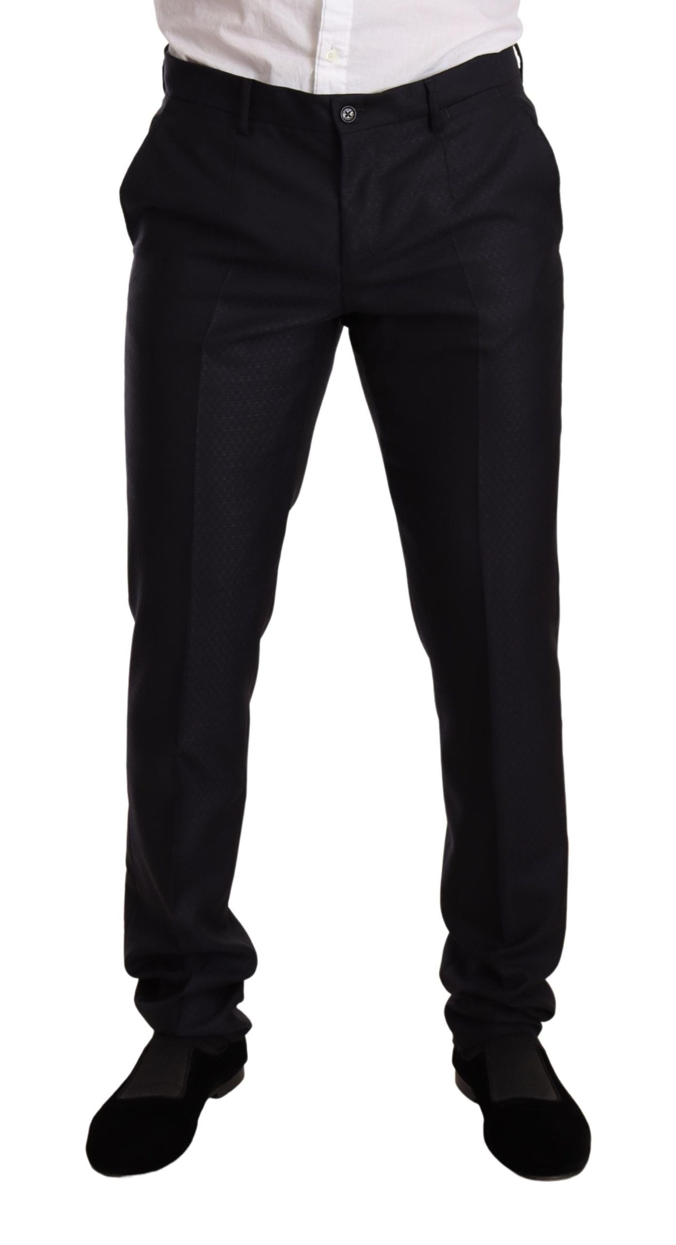 Dolce &amp; Gabbana – Eleganter Slim Fit-Jacquardanzug in Blau