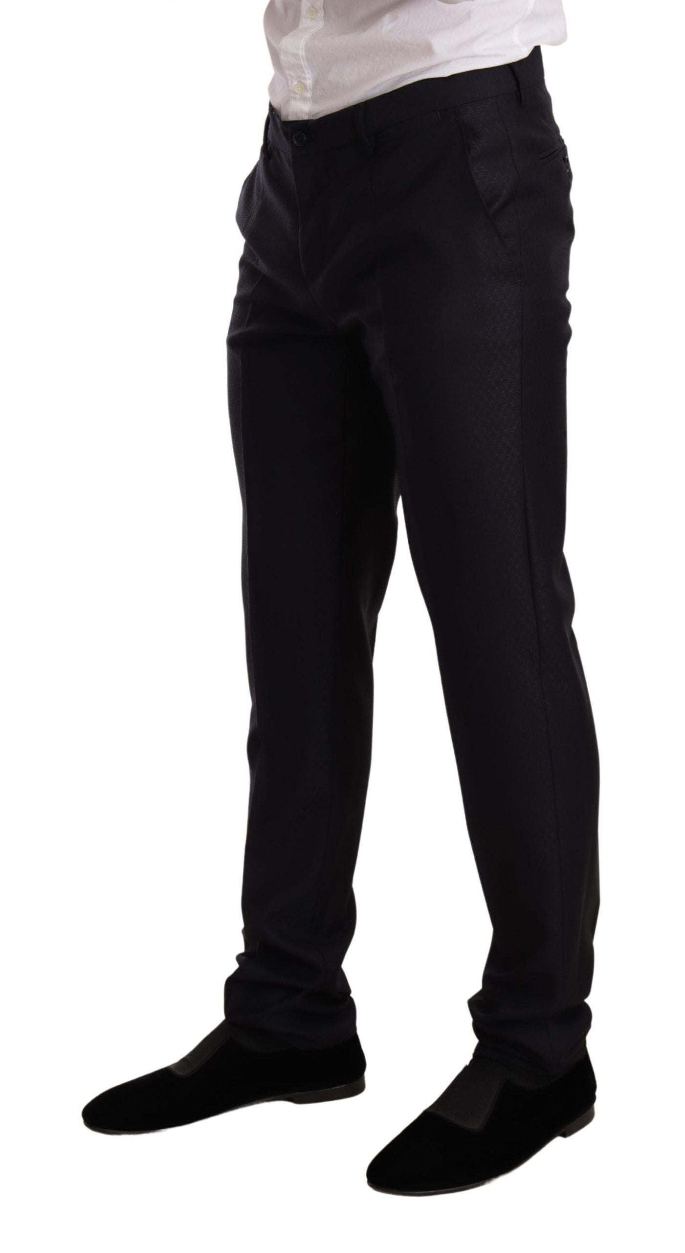 Dolce &amp; Gabbana – Eleganter Slim Fit-Jacquardanzug in Blau
