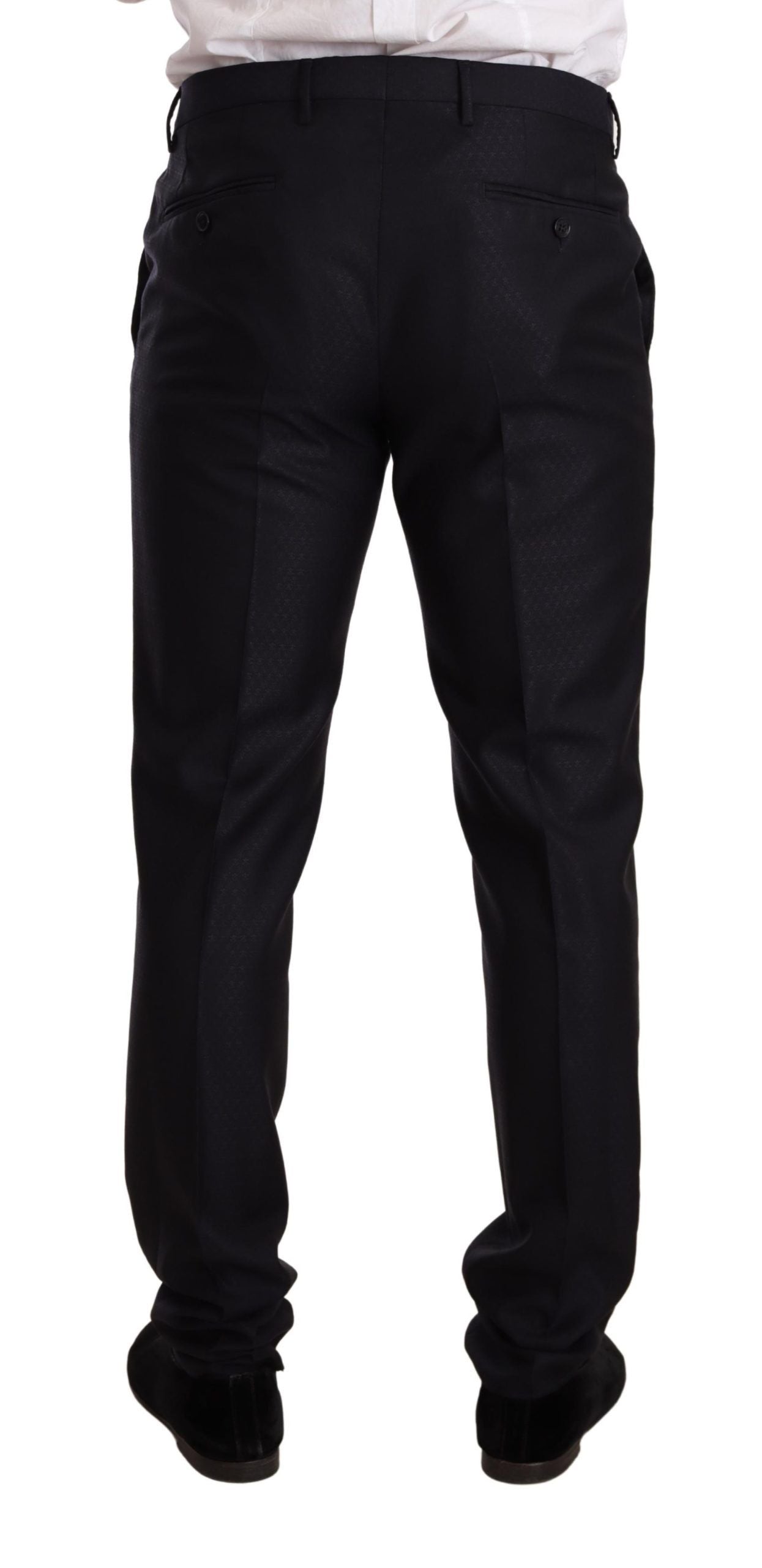 Dolce &amp; Gabbana – Eleganter Slim Fit-Jacquardanzug in Blau