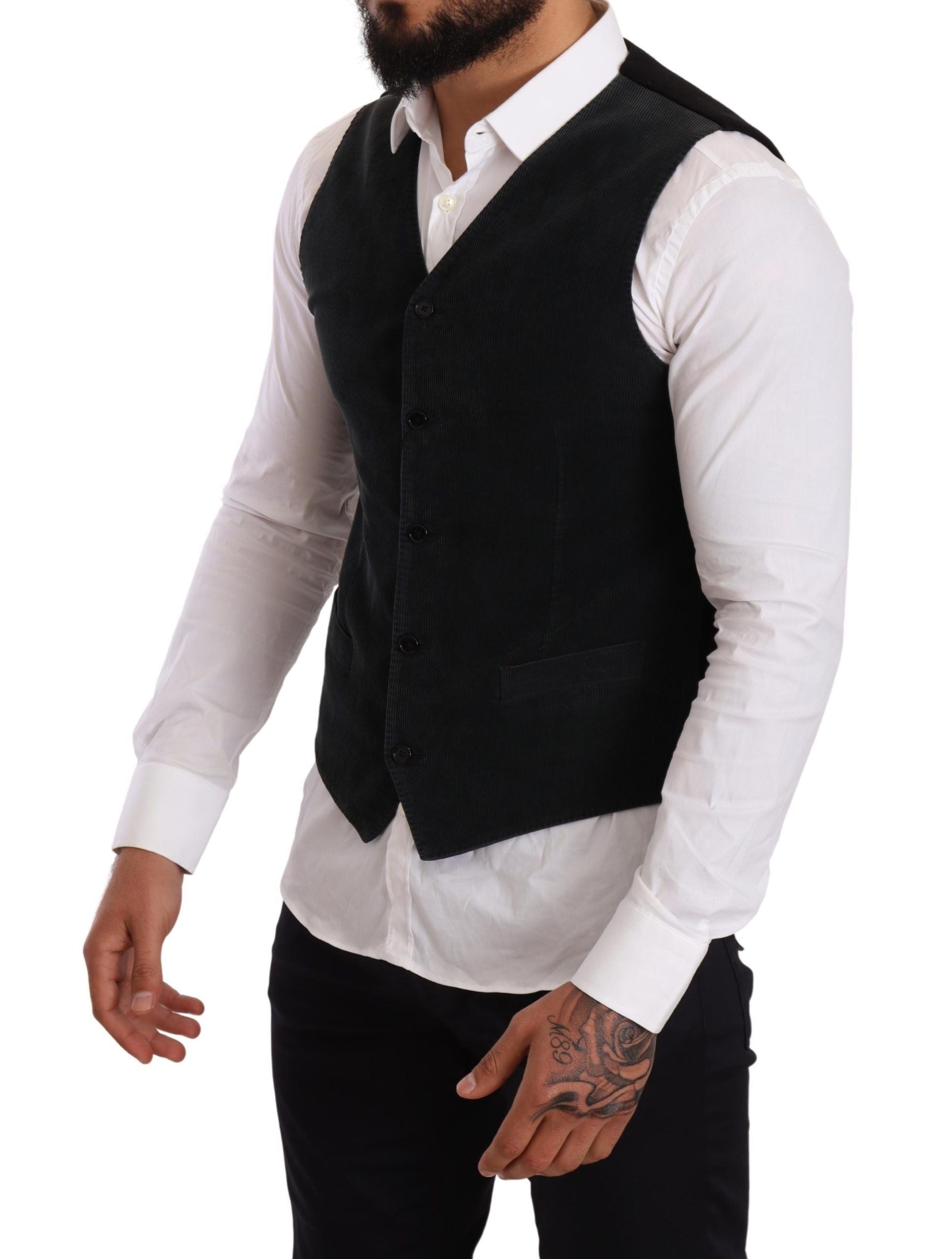 Dolce &amp; Gabbana - Gilet élégant en coton noir pour robe de soirée