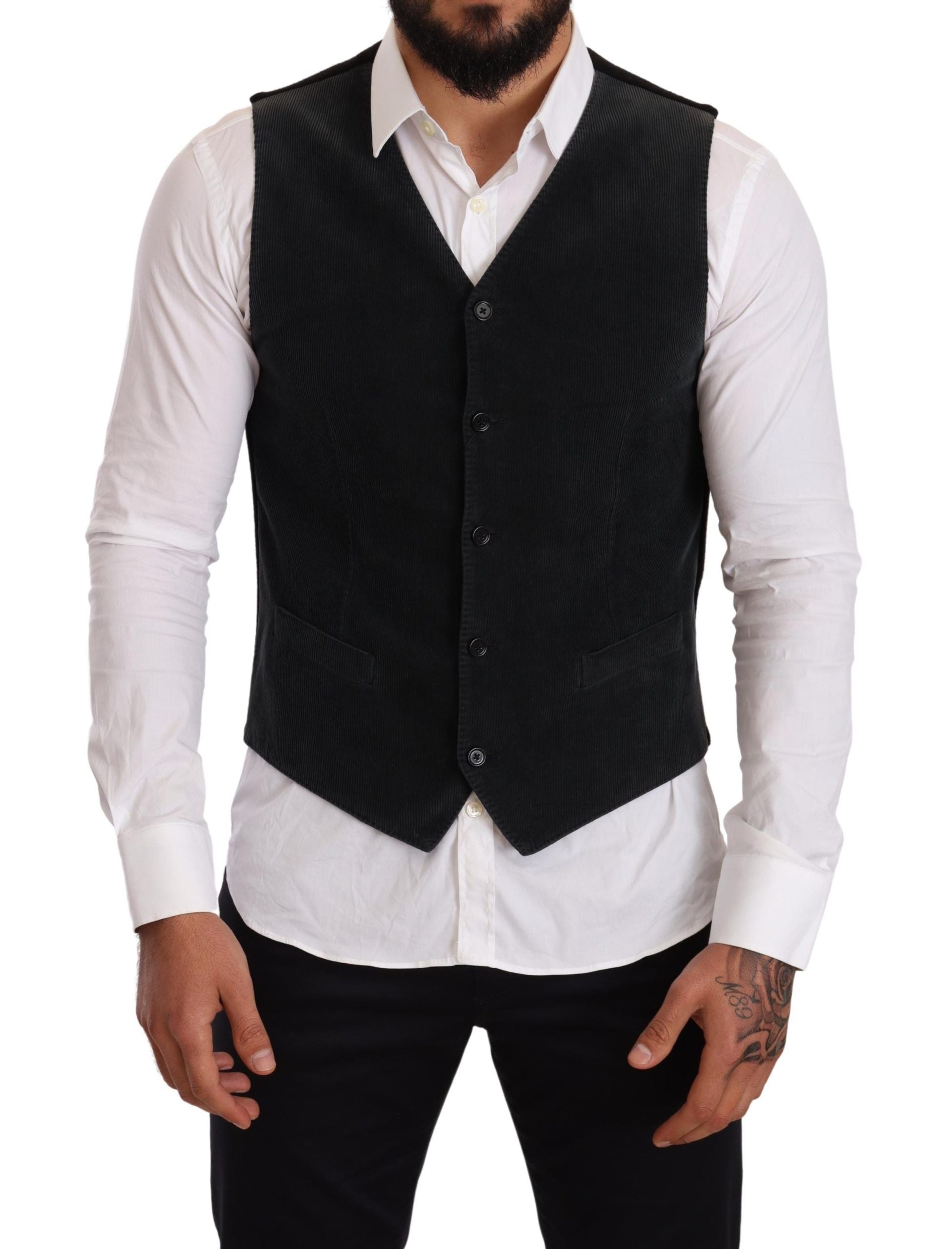 Dolce &amp; Gabbana - Gilet élégant en coton noir pour robe de soirée