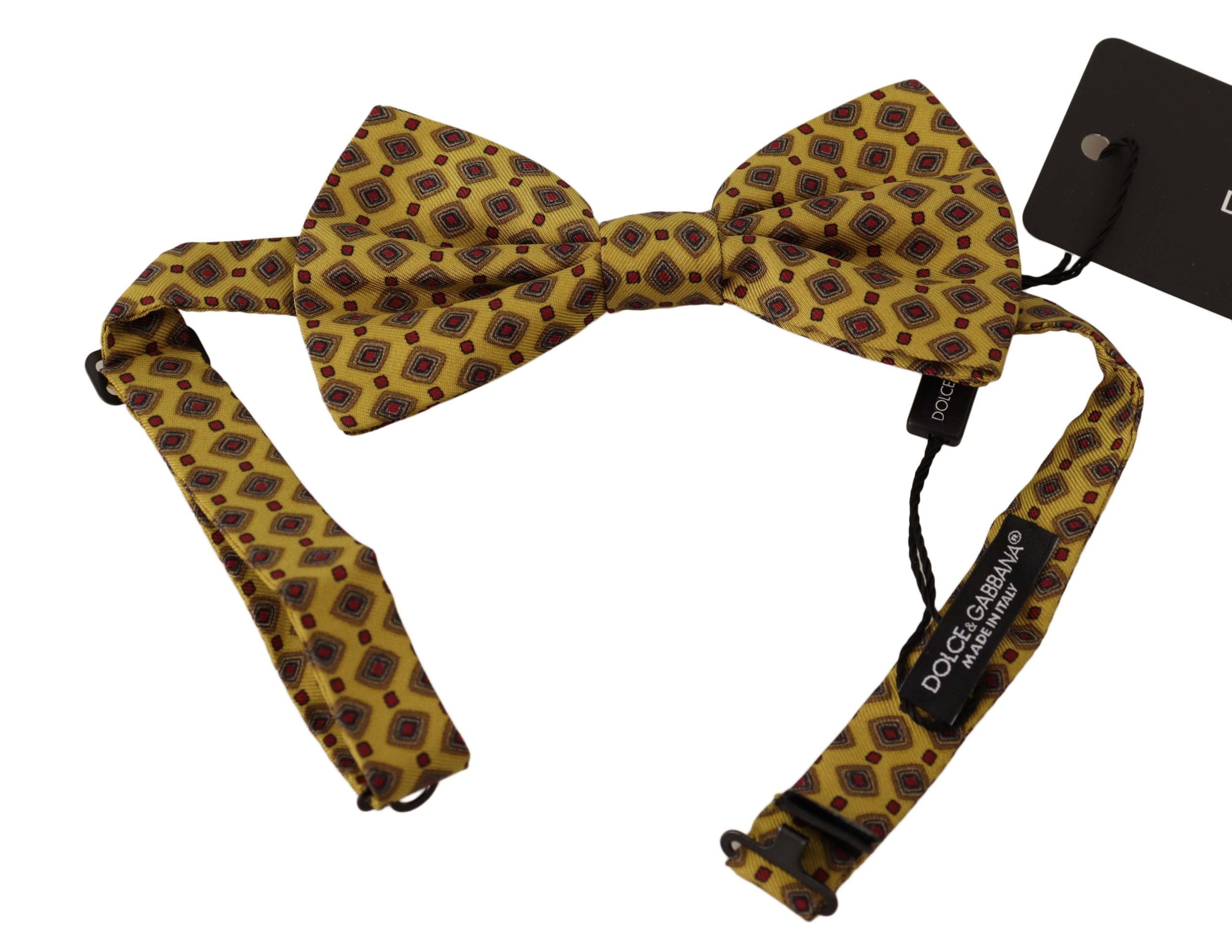 Dolce &amp; Gabbana Elegante gelbe Seidenfliege