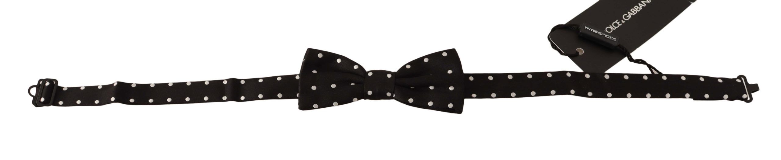 Dolce &amp; Gabbana – Elegante schwarze Seidenfliege mit Punkten