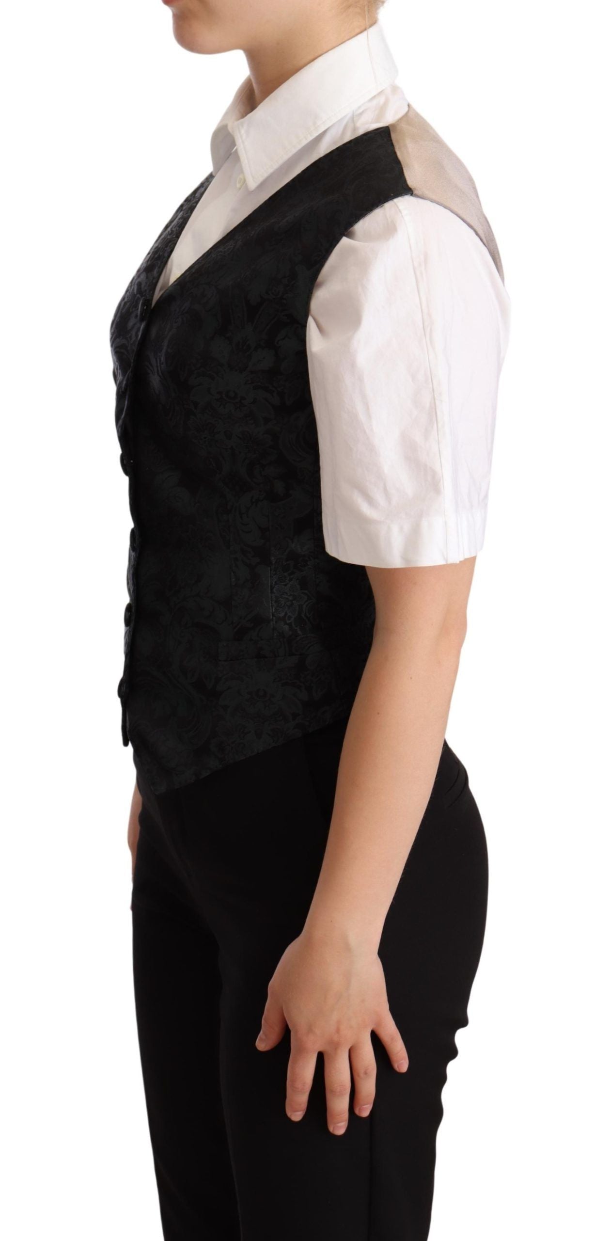 Dolce &amp; Gabbana – Bezaubernde Weste aus Jacquard mit Blumenmuster