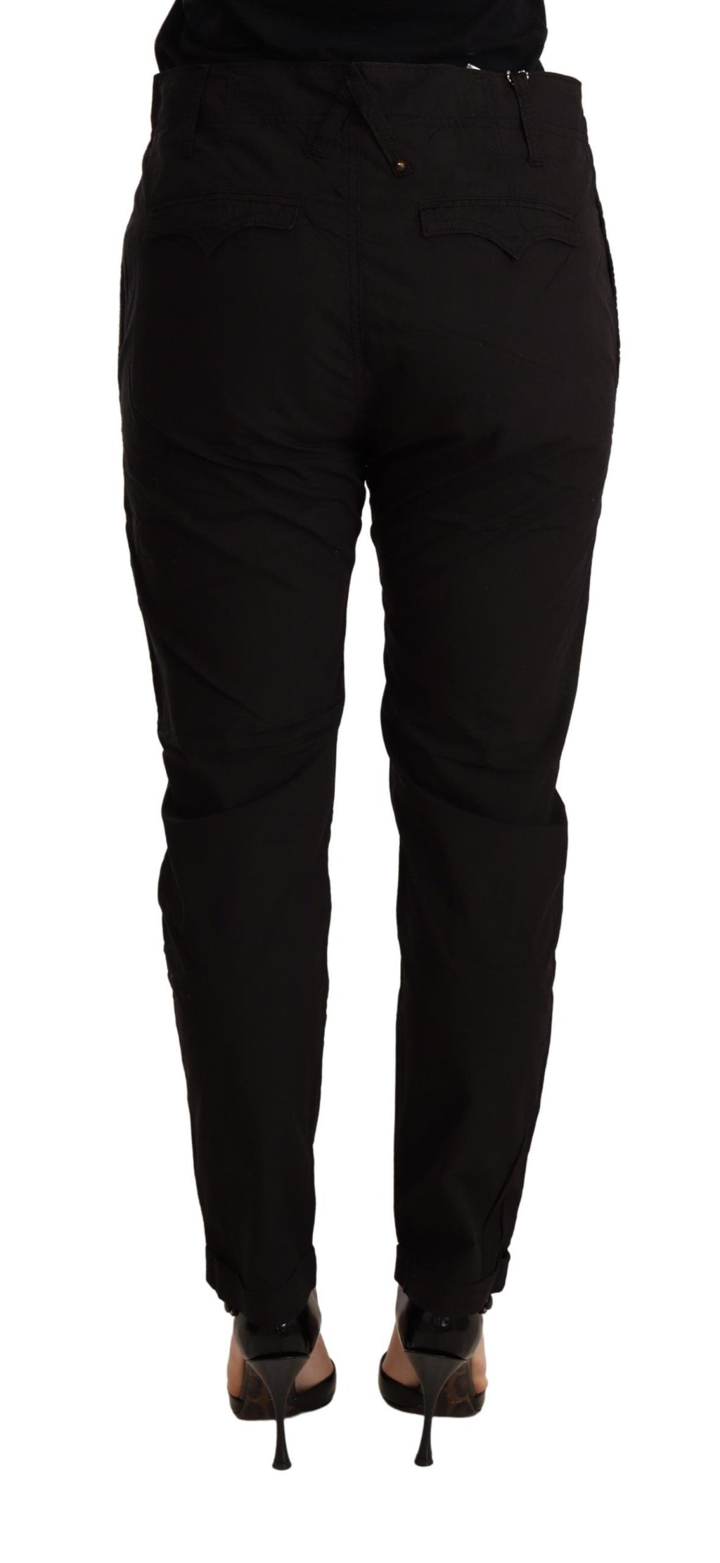 CYCLE Elegante schwarze Baggy-Baumwollhose