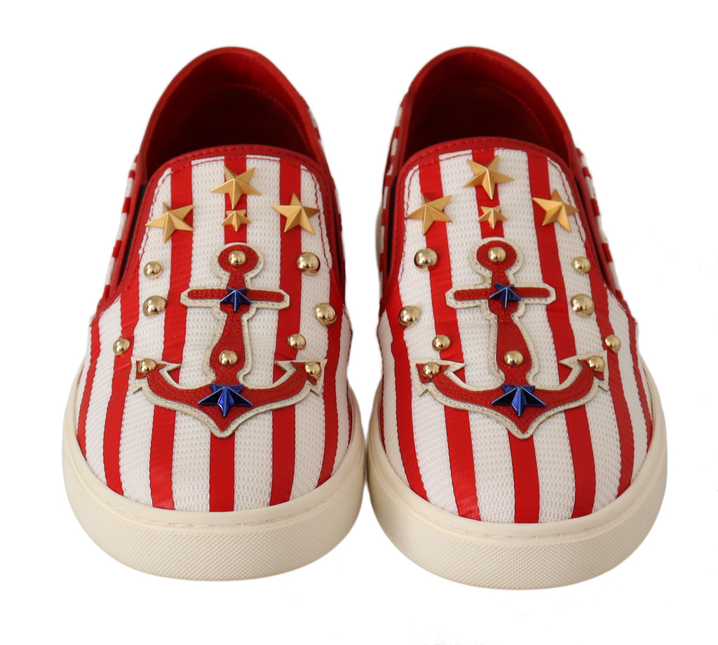 Dolce &amp; Gabbana – Loafer mit Streifenmuster und Nieten