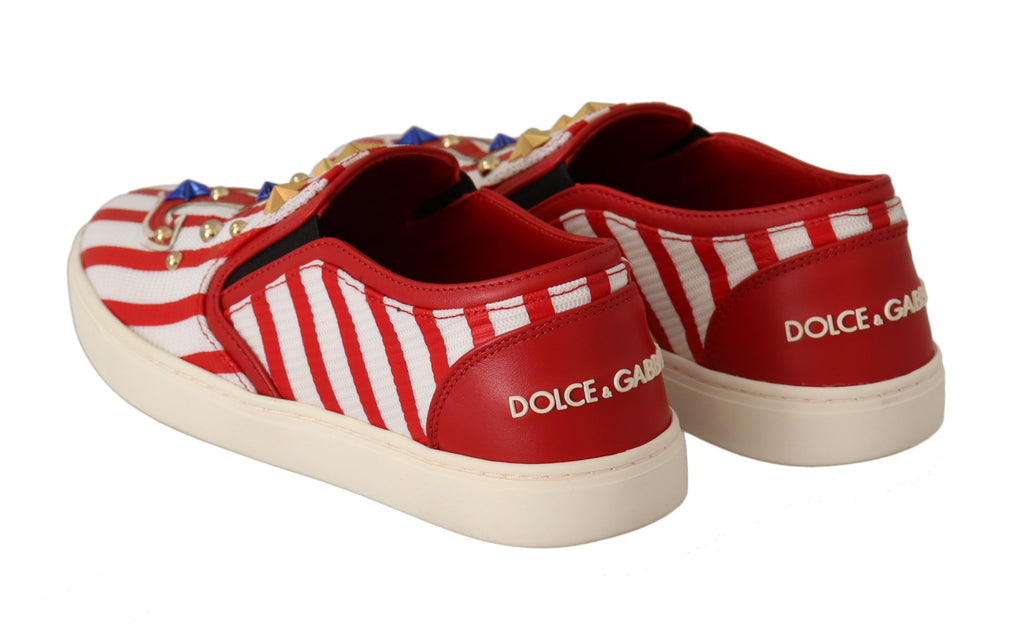Dolce &amp; Gabbana – Loafer mit Streifenmuster und Nieten
