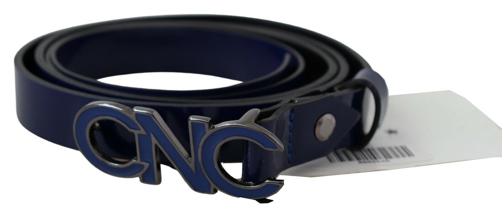 Ceinture élégante en cuir bleu foncé Costume National