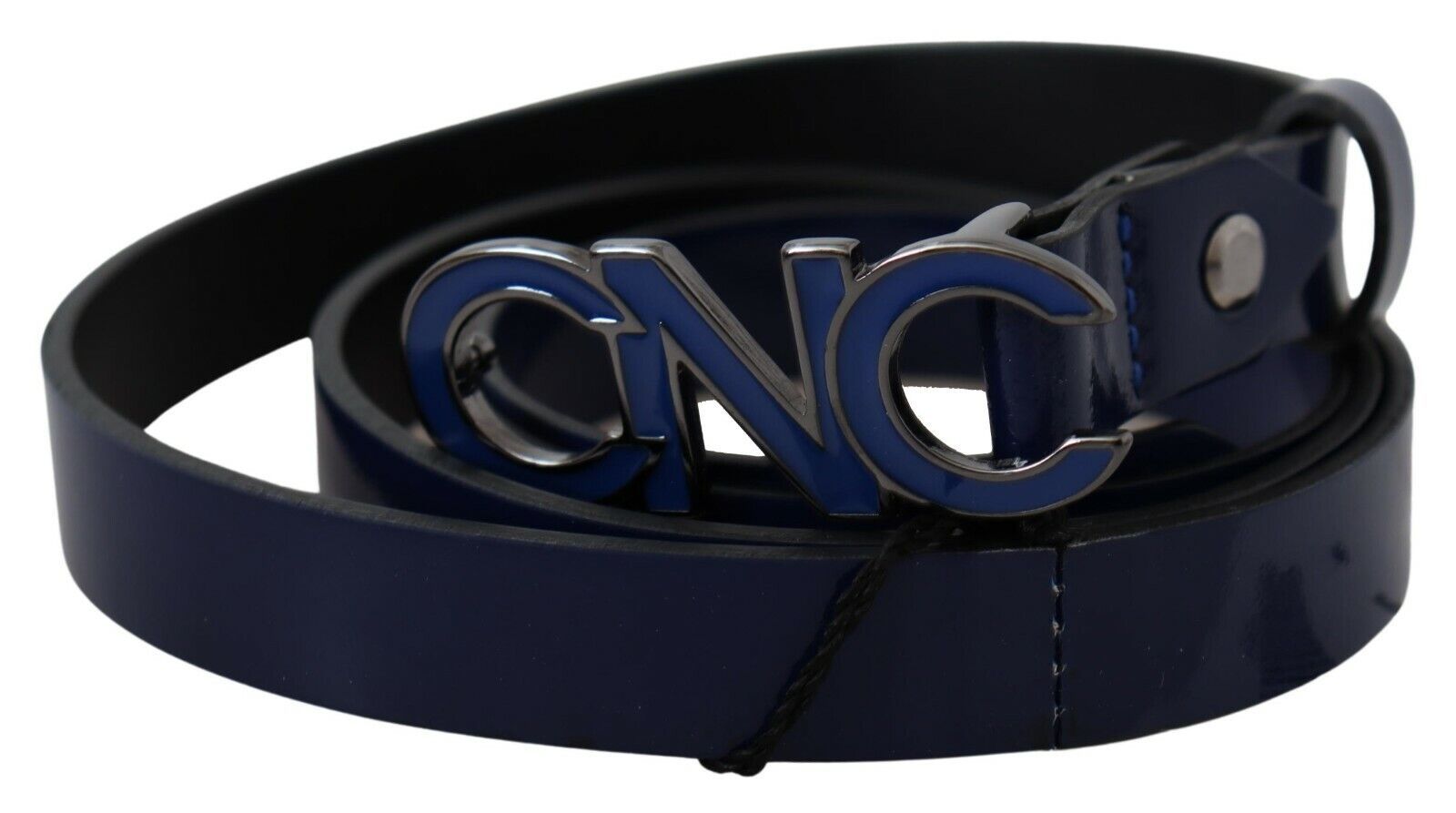 Ceinture élégante en cuir bleu foncé Costume National