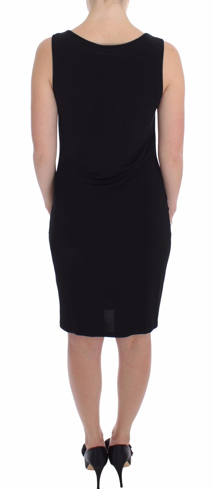 Robe fourreau noire élégante en jersey Roccobarocco, longueur genou