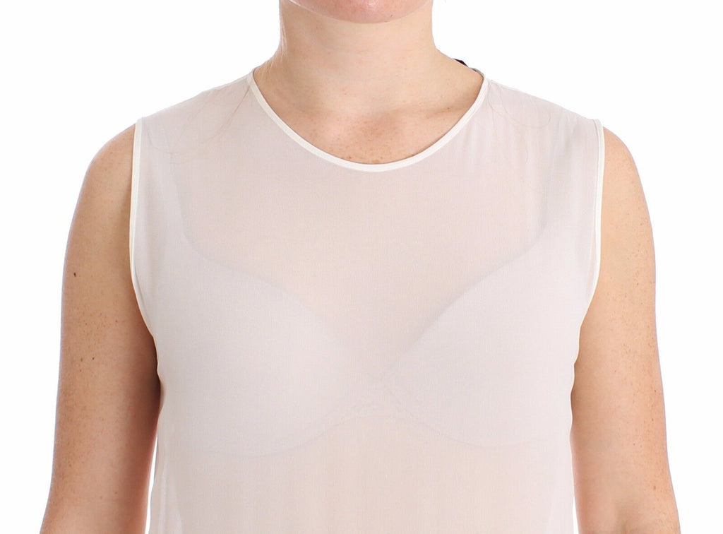 Robe débardeur élégante en mélange de soie et de laine blanche Koonhor