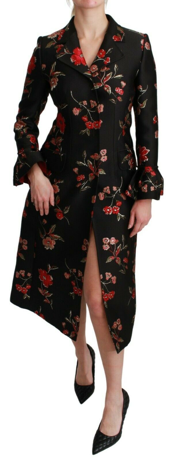 Trench-coat élégant brodé de fleurs Dolce &amp; Gabbana