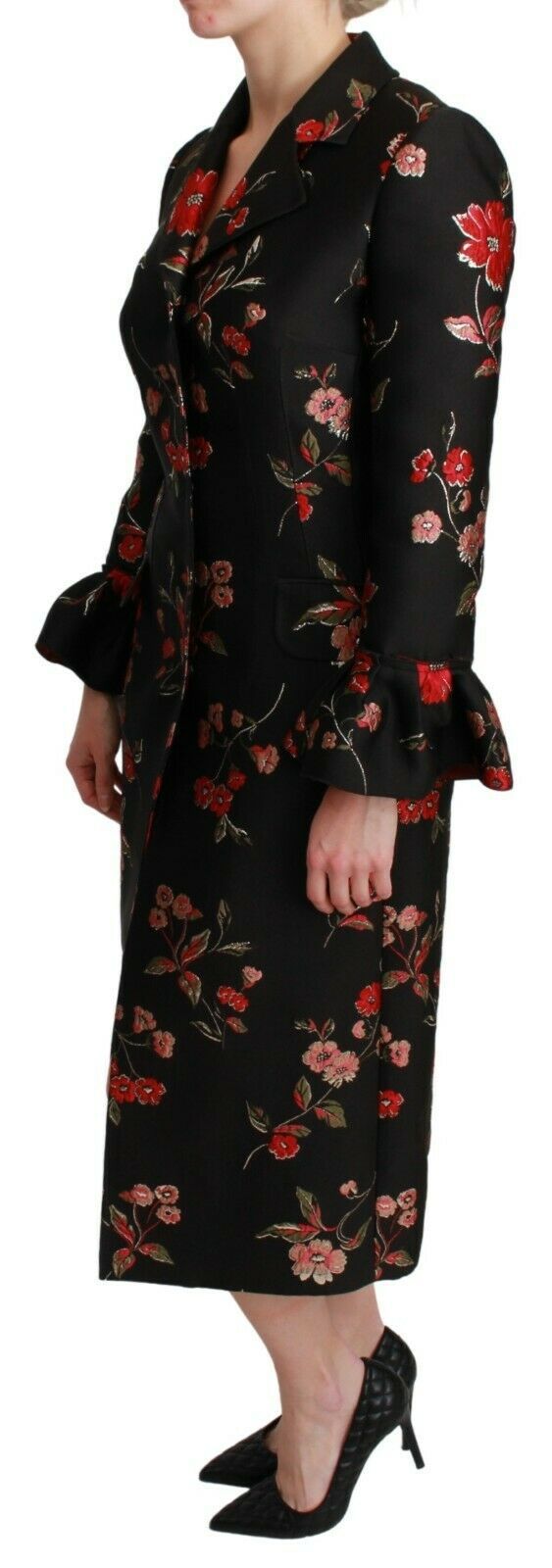 Trench-coat élégant brodé de fleurs Dolce &amp; Gabbana
