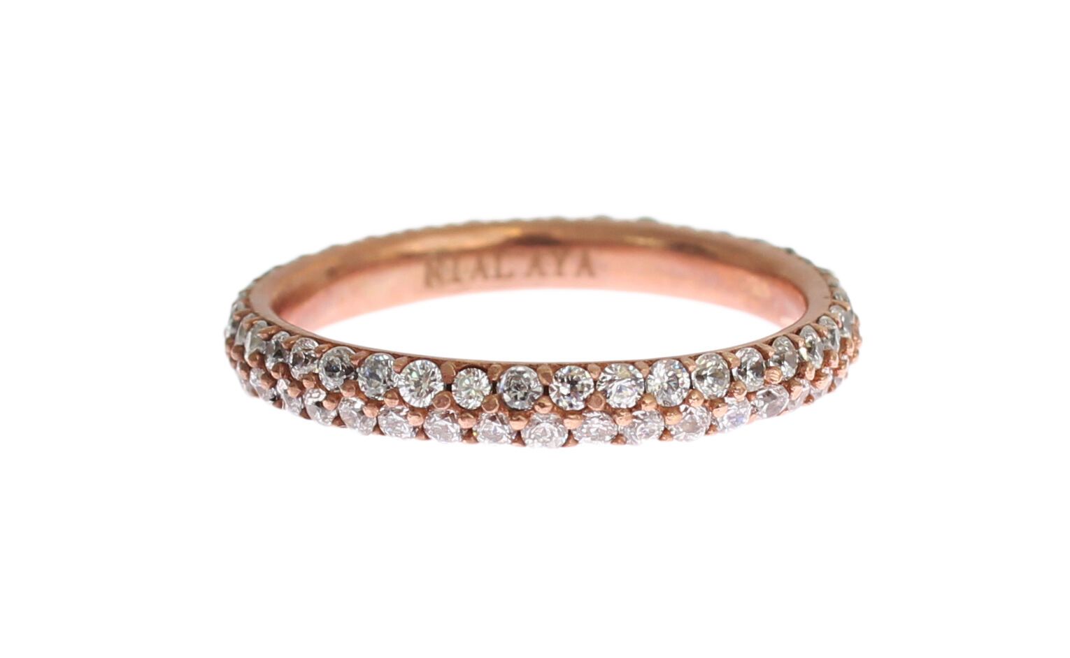 Nialaya Chic – Silberring mit rosa Kristallen
