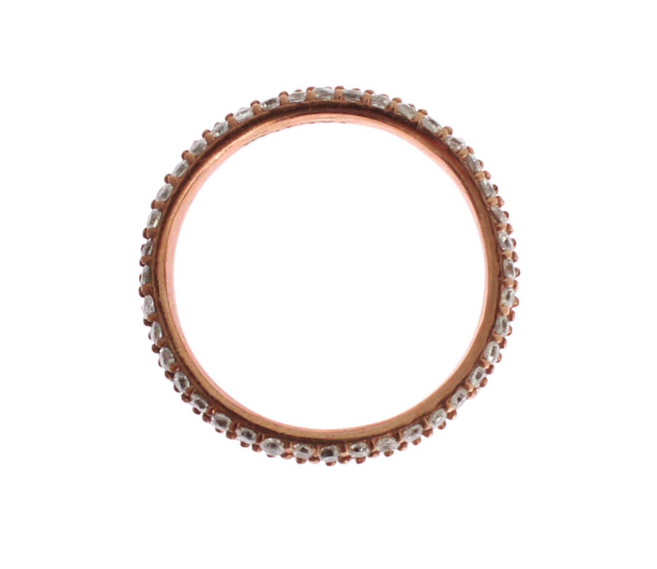 Nialaya Chic – Silberring mit rosa Kristallen