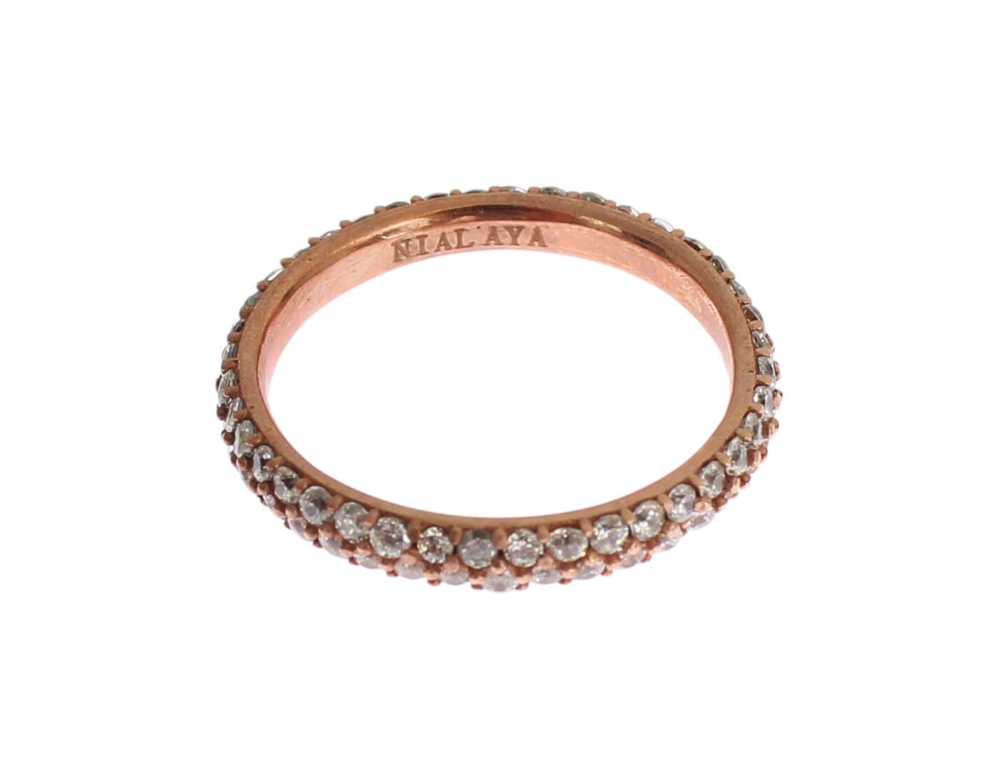 Nialaya Chic – Silberring mit rosa Kristallen