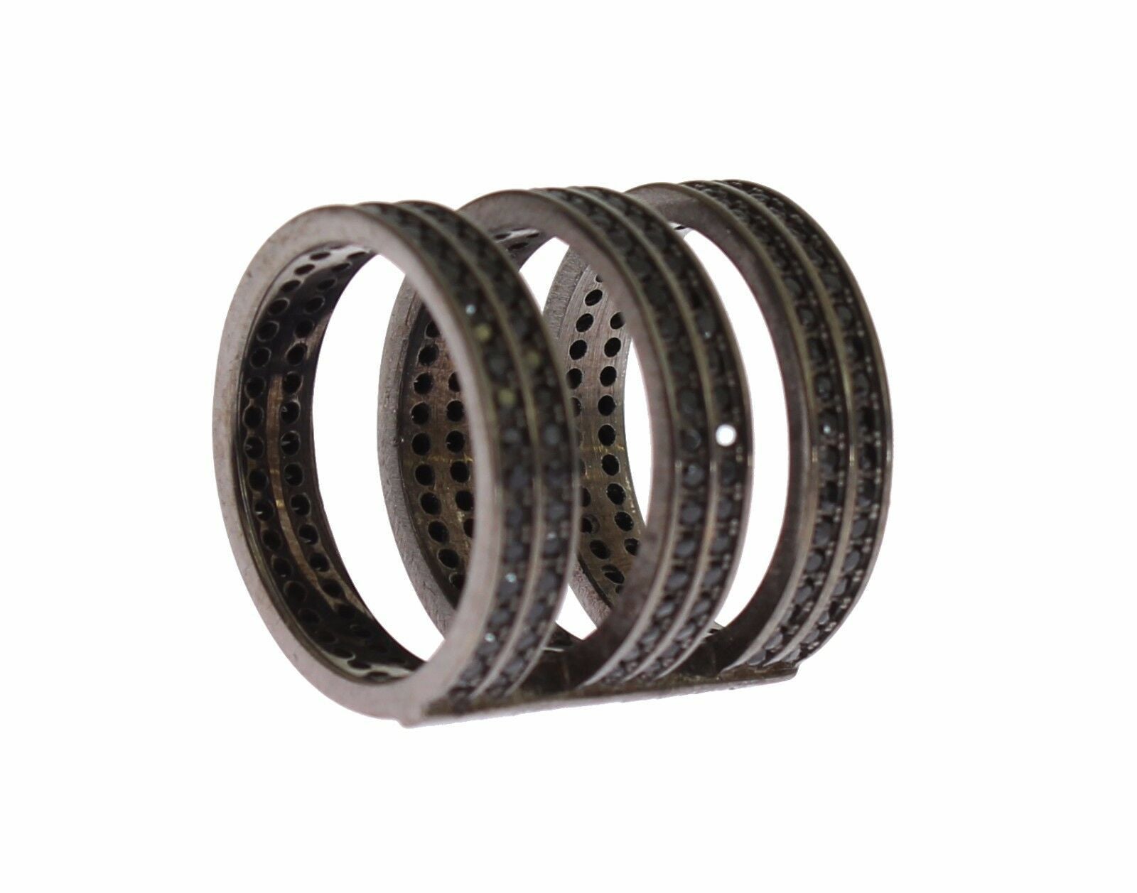 Nialaya Chic Sterlingsilber-Ring mit schwarzem Kristall
