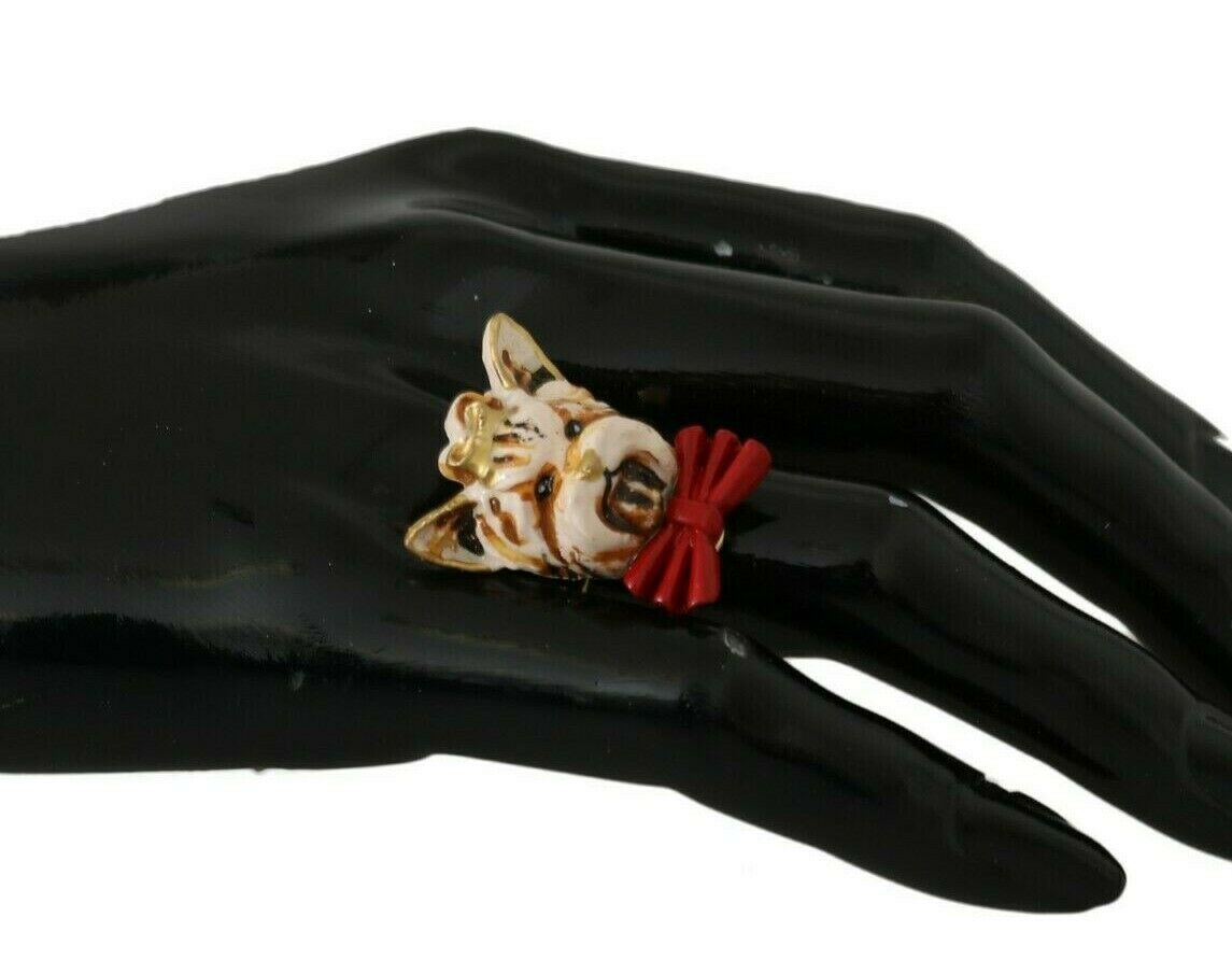 Dolce &amp; Gabbana Eleganter Damenring mit Hundeanhänger