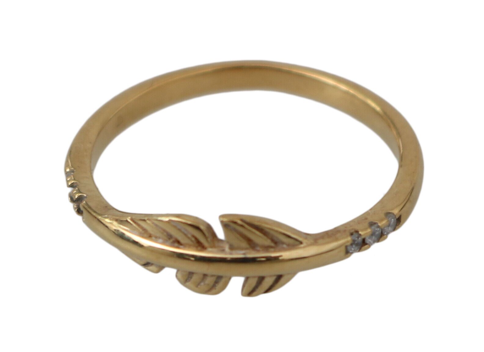 Nialaya Eleganter Damenring aus Gold mit Zirkonia-Kristallen
