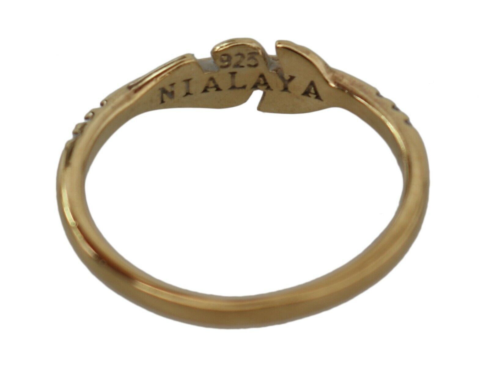 Nialaya Eleganter Damenring aus Gold mit Zirkonia-Kristallen