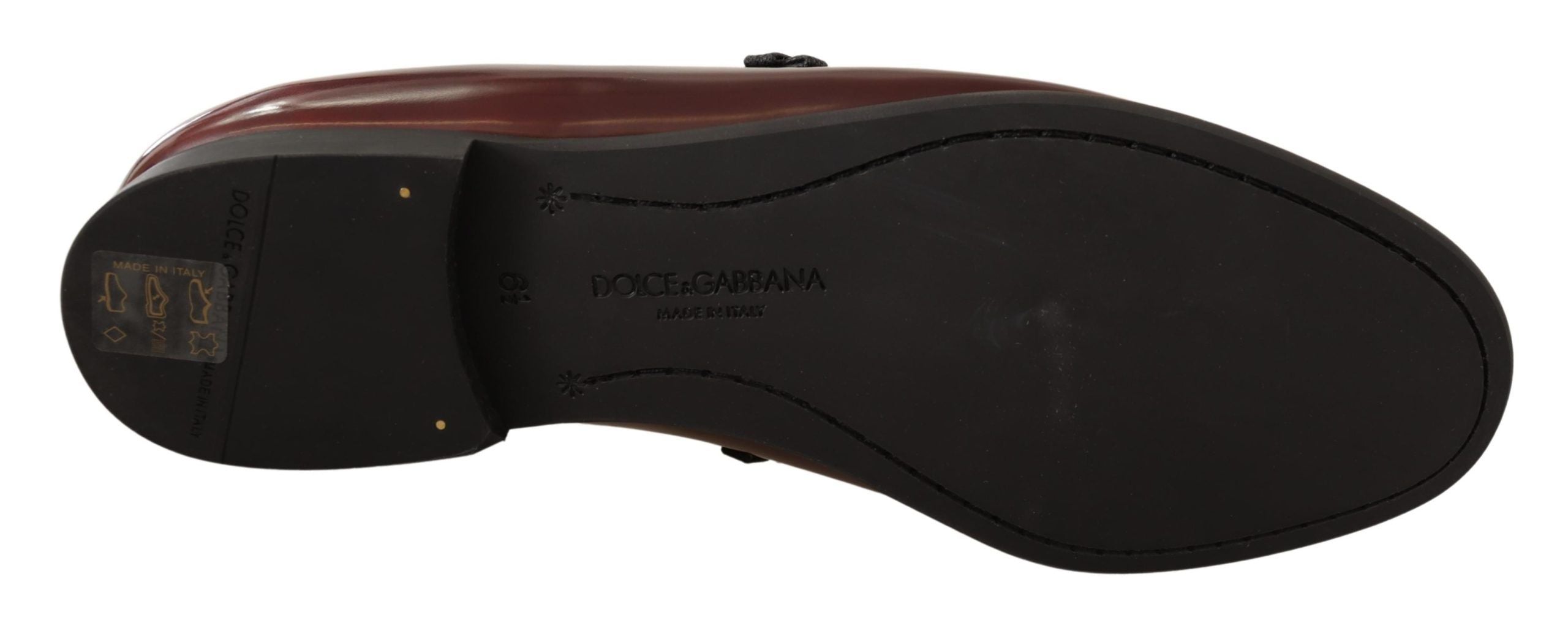 Mocassins élégants en cuir bordeaux Dolce &amp; Gabbana