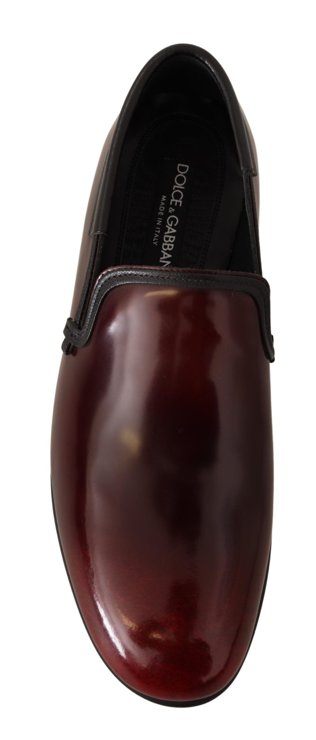 Mocassins élégants en cuir bordeaux Dolce &amp; Gabbana