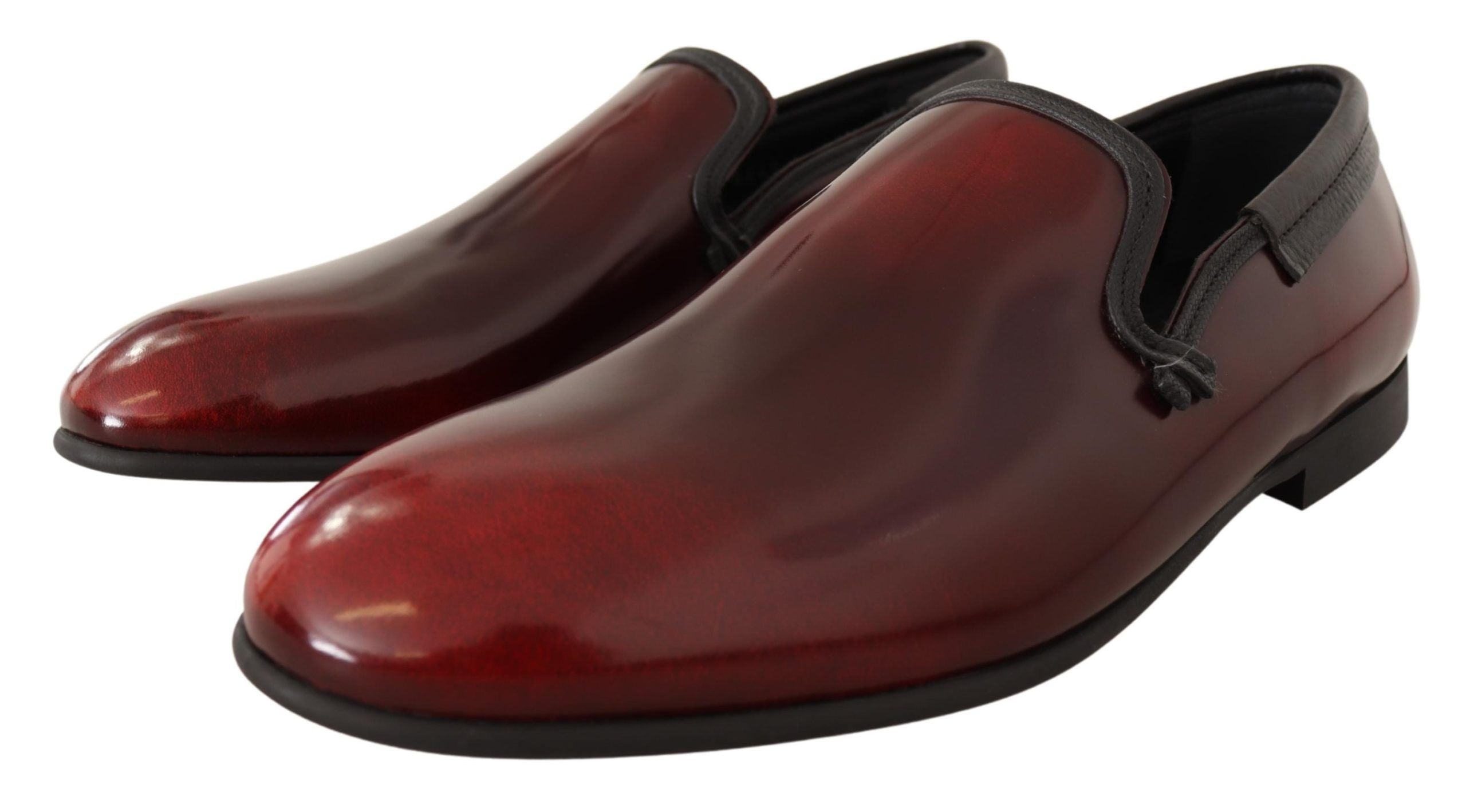 Mocassins élégants en cuir bordeaux Dolce &amp; Gabbana
