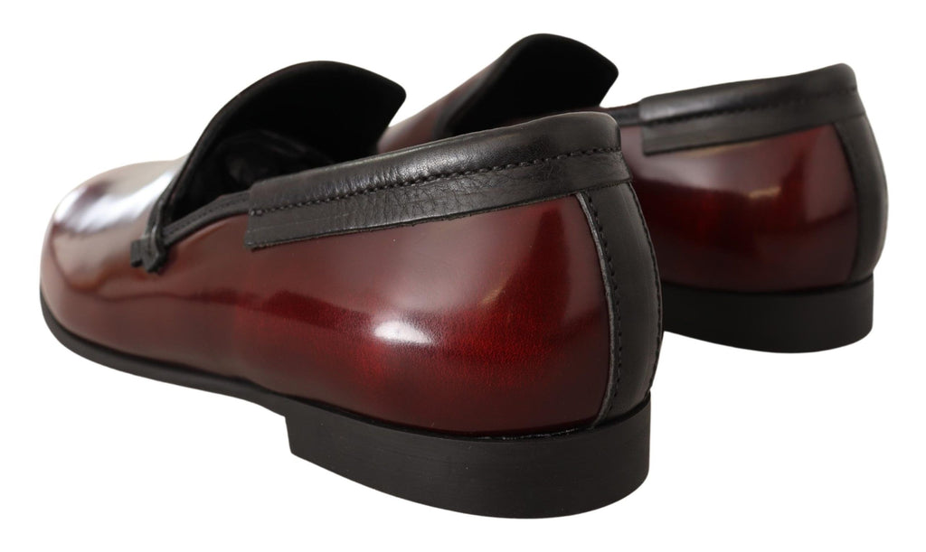 Mocassins élégants en cuir bordeaux Dolce &amp; Gabbana