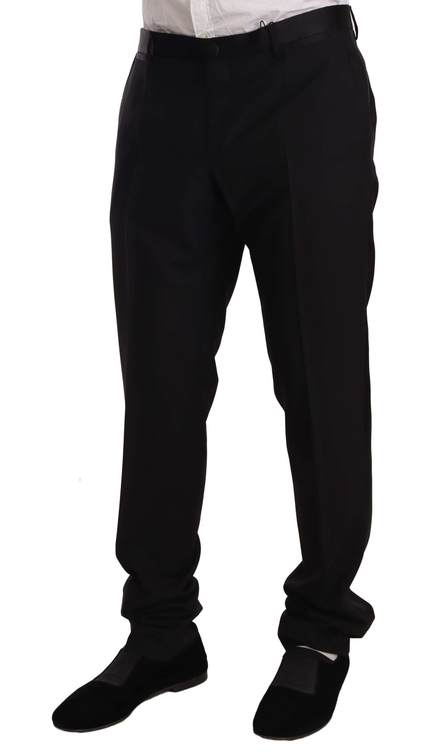 Dolce &amp; Gabbana Elegante schwarze Skinny Smokinghose