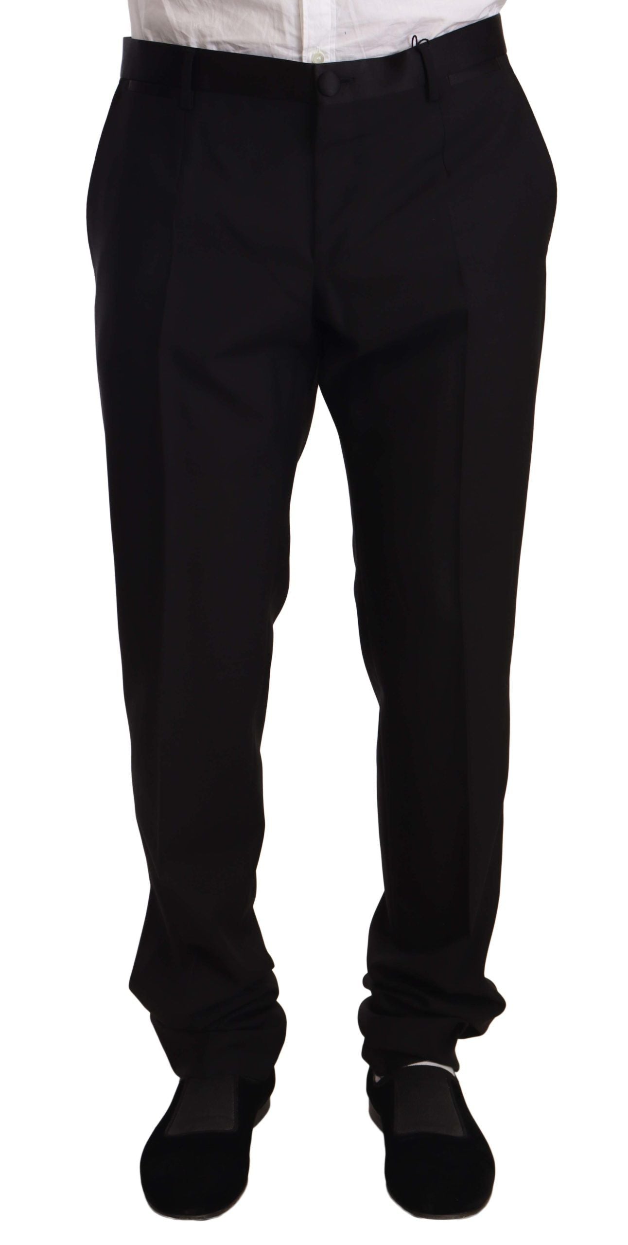 Dolce &amp; Gabbana Elegante schwarze Skinny Smokinghose