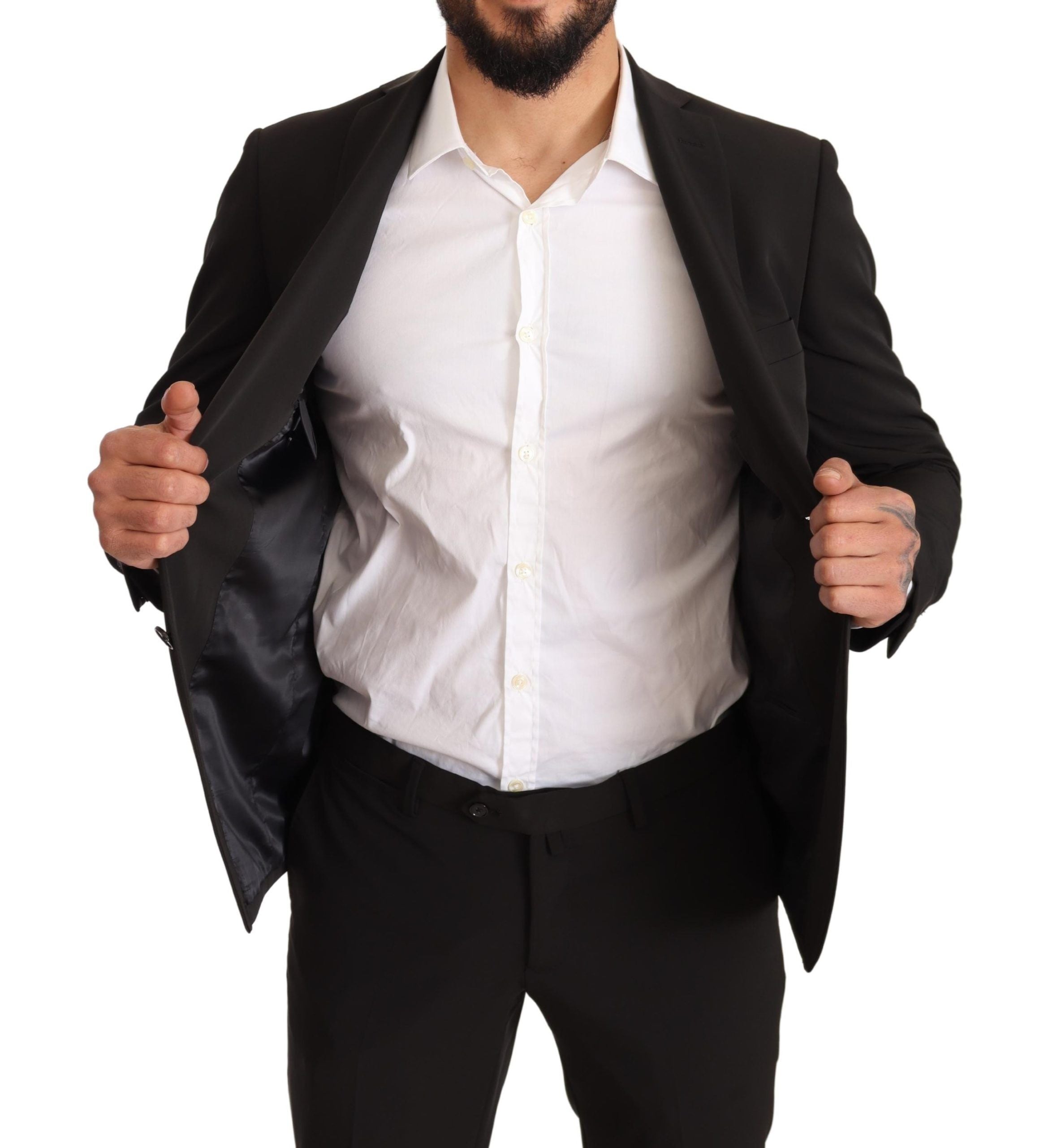 Domenico Tagliente Eleganter schwarzer Slim Fit Zweiteiler