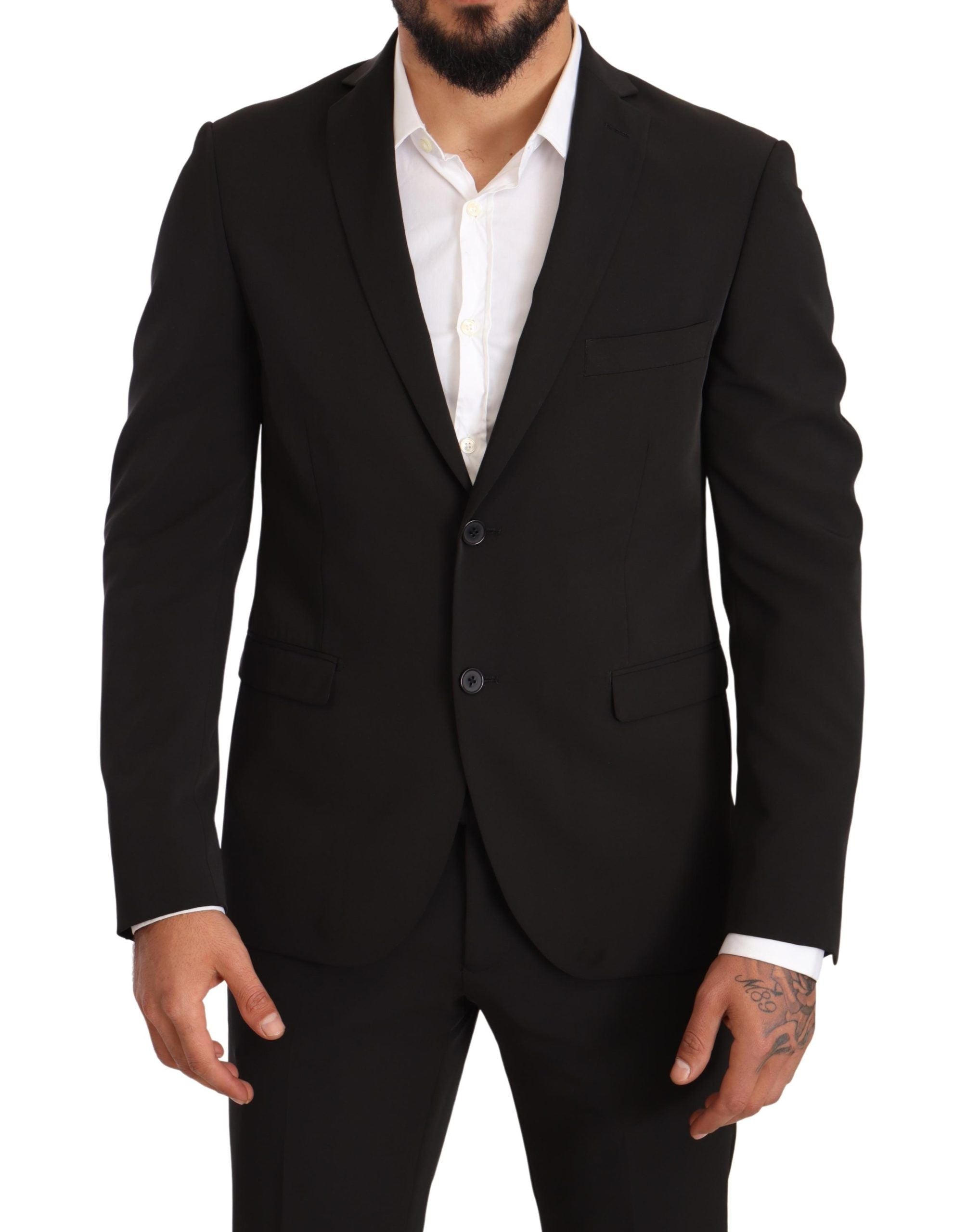 Domenico Tagliente Eleganter schwarzer Slim Fit Zweiteiler