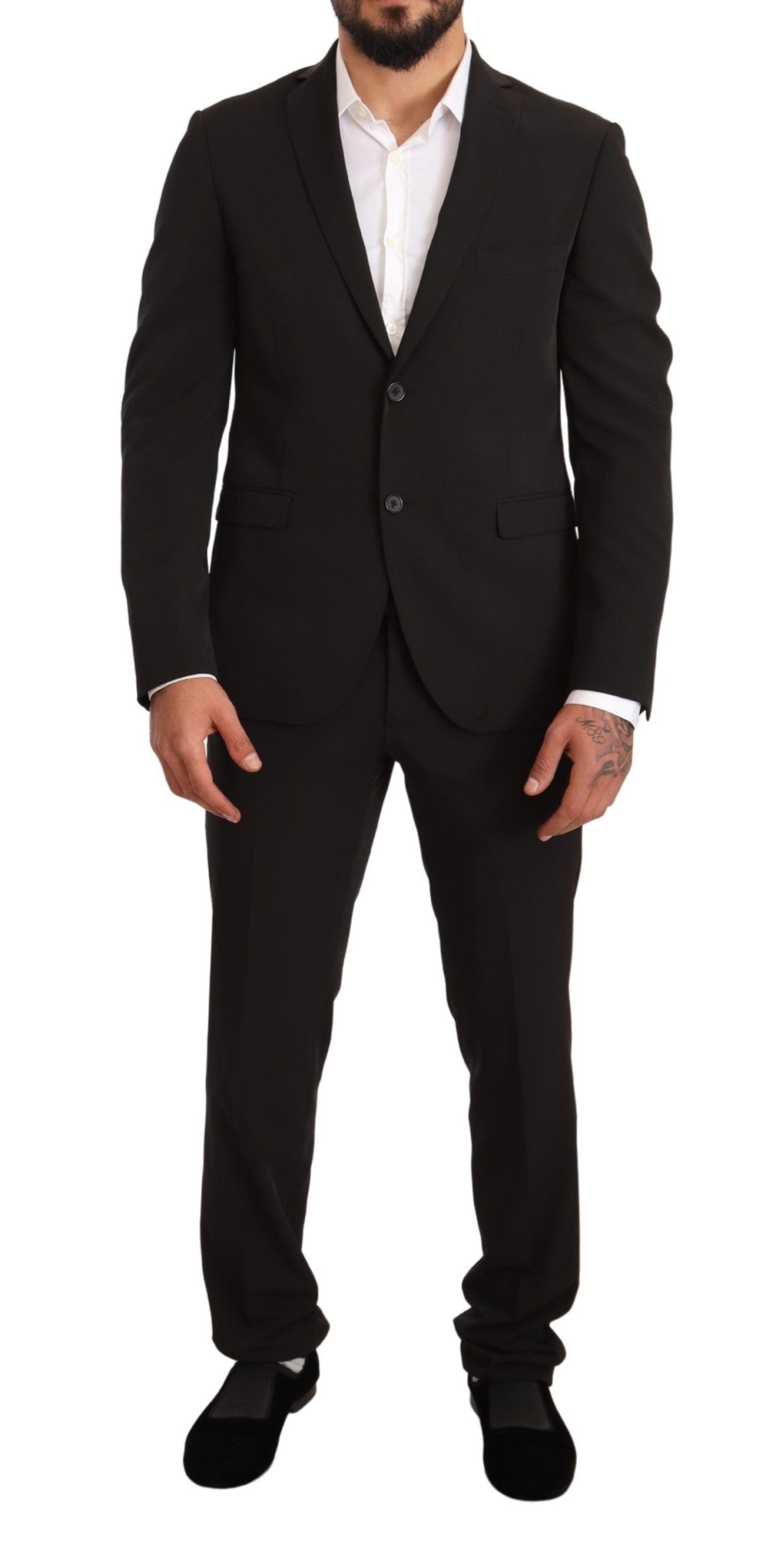 Domenico Tagliente Eleganter schwarzer Slim Fit Zweiteiler