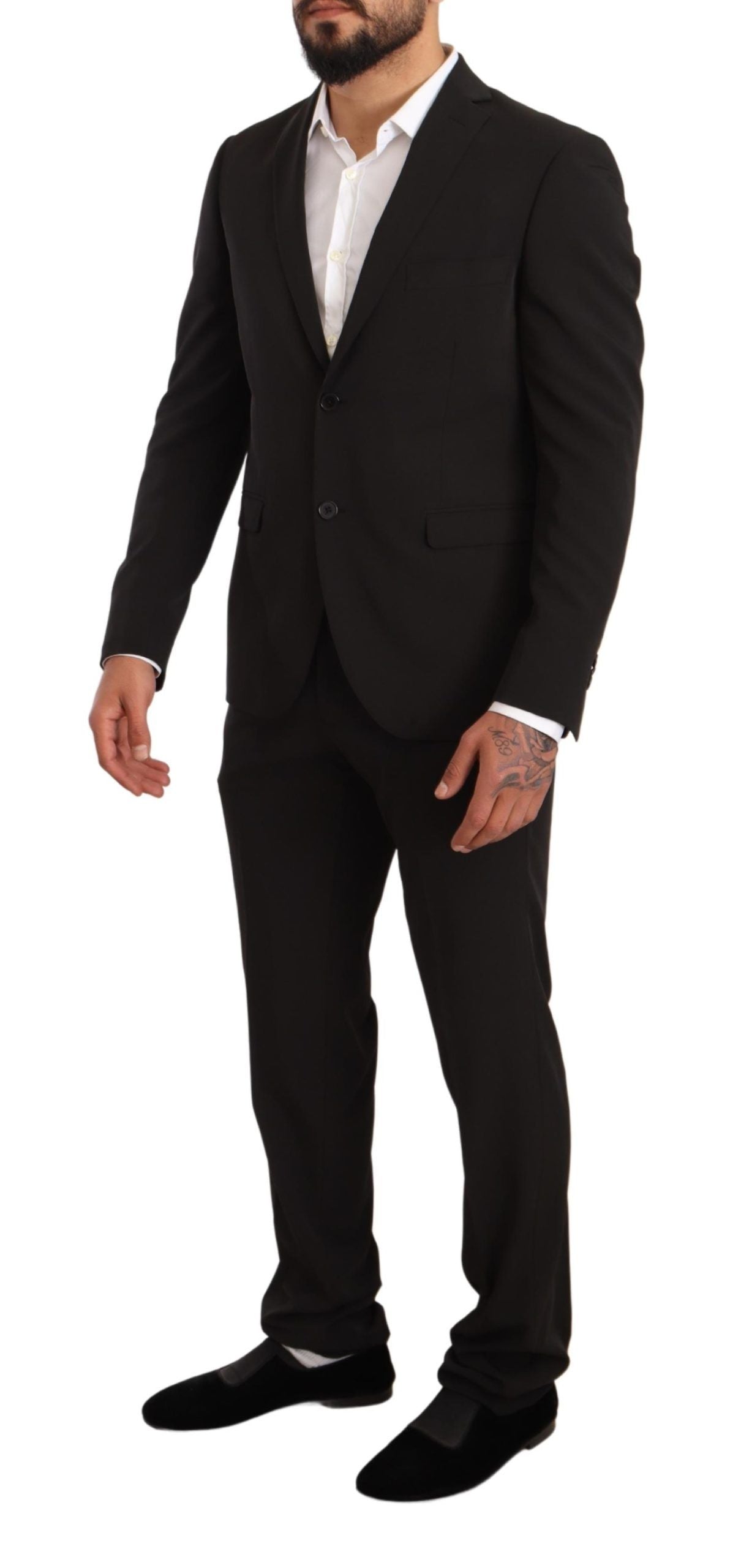 Domenico Tagliente Eleganter schwarzer Slim Fit Zweiteiler