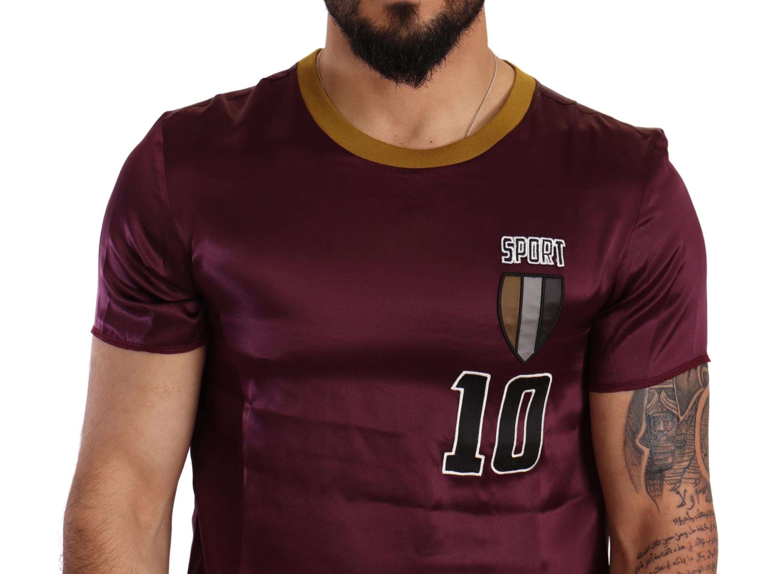 Dolce &amp; Gabbana – Elegantes, lilafarbenes Kurzarm-T-Shirt aus Seide