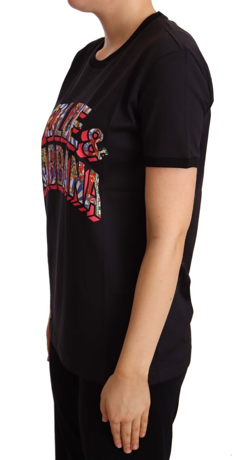 Dolce &amp; Gabbana Elegantes schwarzes Baumwoll-Logo-T-Shirt