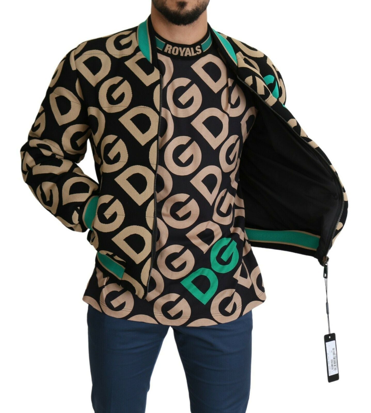 Blouson aviateur imprimé emblématique Dolce &amp; Gabbana – Design exquis