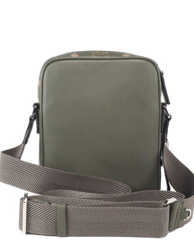 Sac bandoulière multifonction en cuir mélangé MCM Klassik Mini Sea Turtle Visetos, vert
