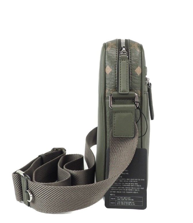 Sac bandoulière multifonction en cuir mélangé MCM Klassik Mini Sea Turtle Visetos, vert