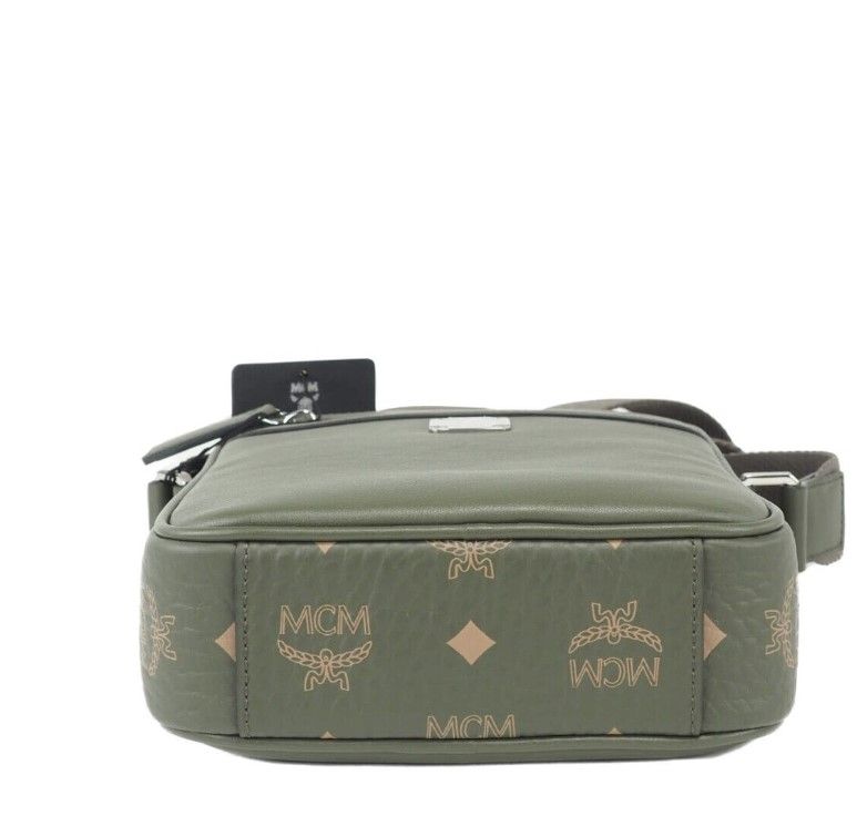 Sac bandoulière multifonction en cuir mélangé MCM Klassik Mini Sea Turtle Visetos, vert