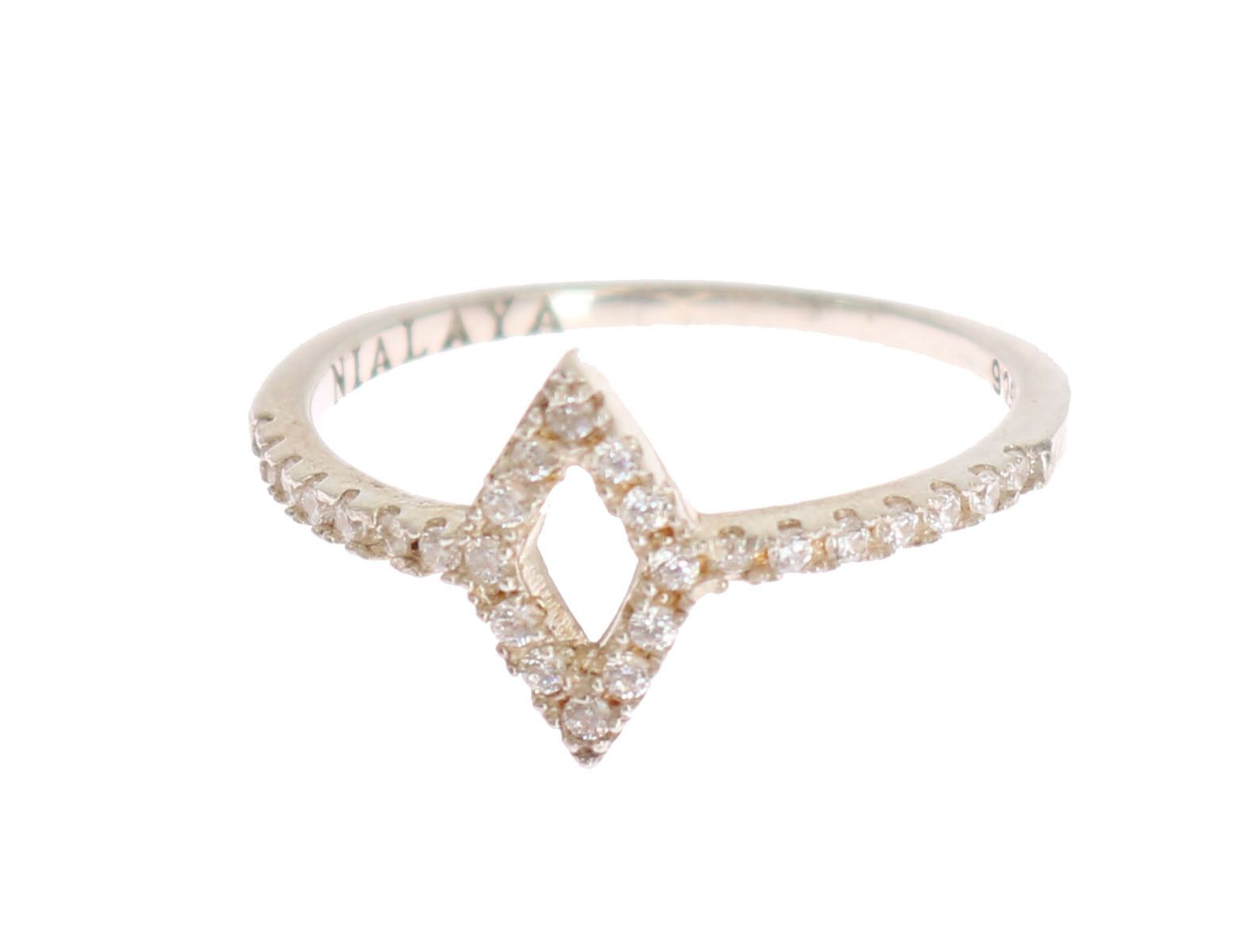 Nialaya Eleganter Silberring mit Zirkonia-Kristallen
