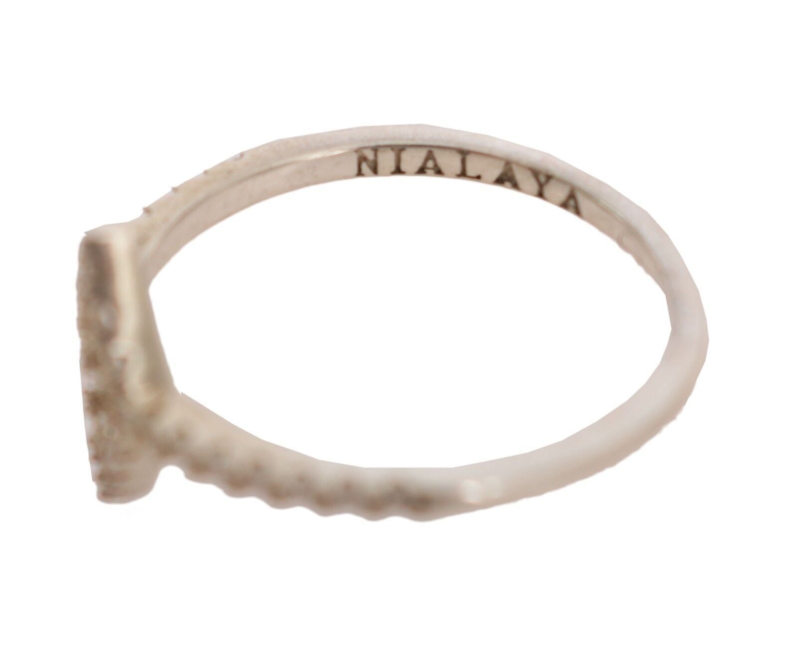 Nialaya Eleganter Silberring mit Zirkonia-Kristallen