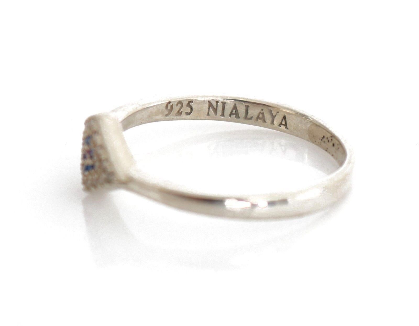 Nialaya Eleganter Silberring mit Zirkonia-Kristallen