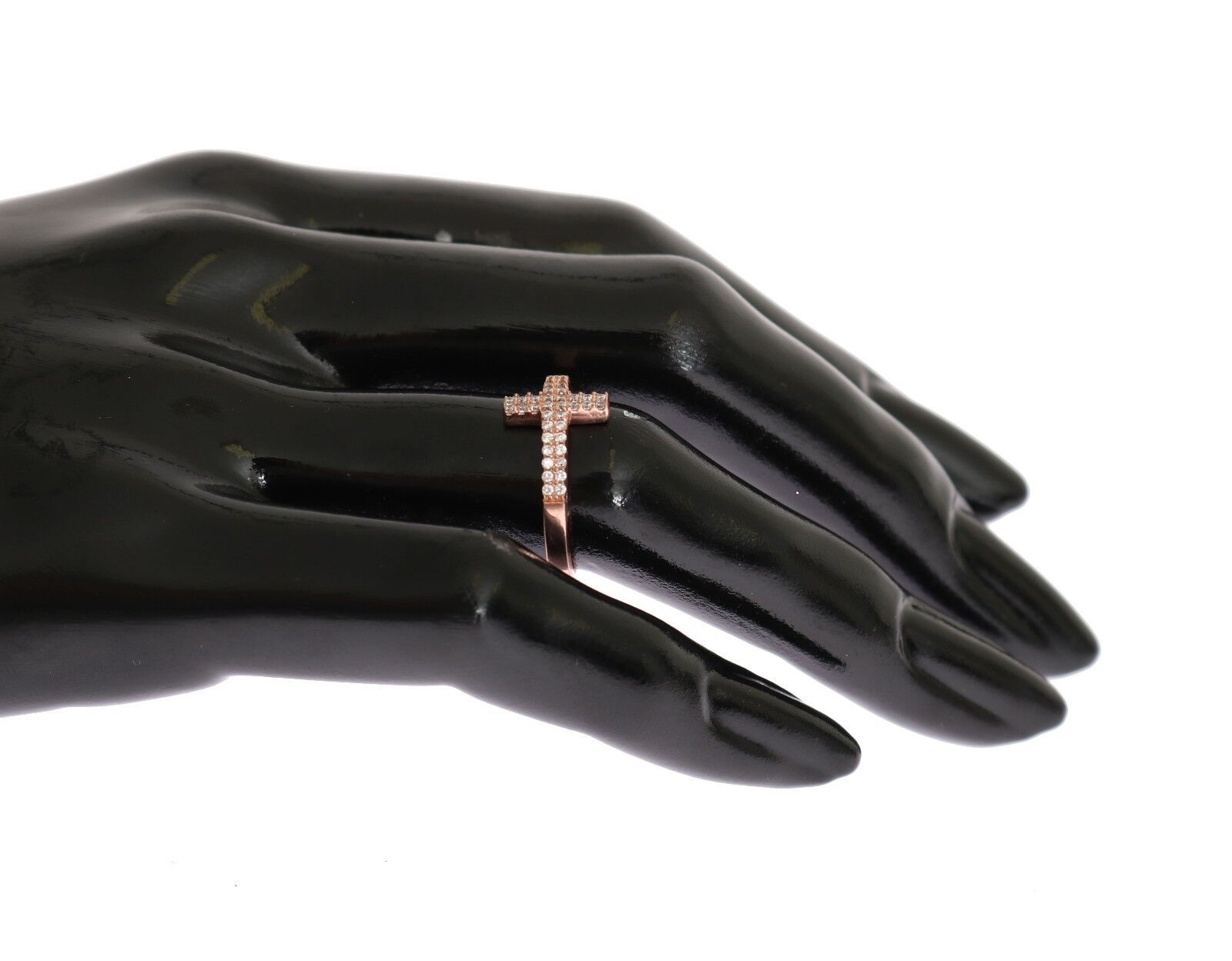 Nialaya Eleganter Silberring mit rosa Kristallen